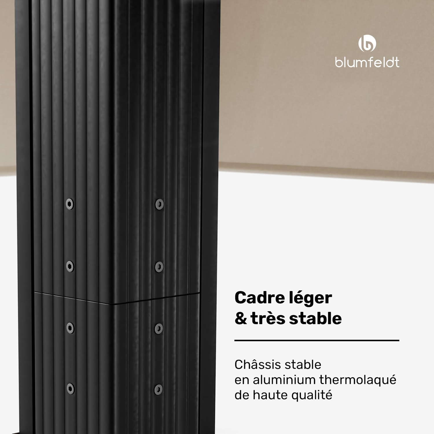 Pantheon Cortina Pavillon 3x3 m | résistant aux intempéries | aluminium | thermolaqué | volets roulants 3 x 3 m | Anthracite / Beige