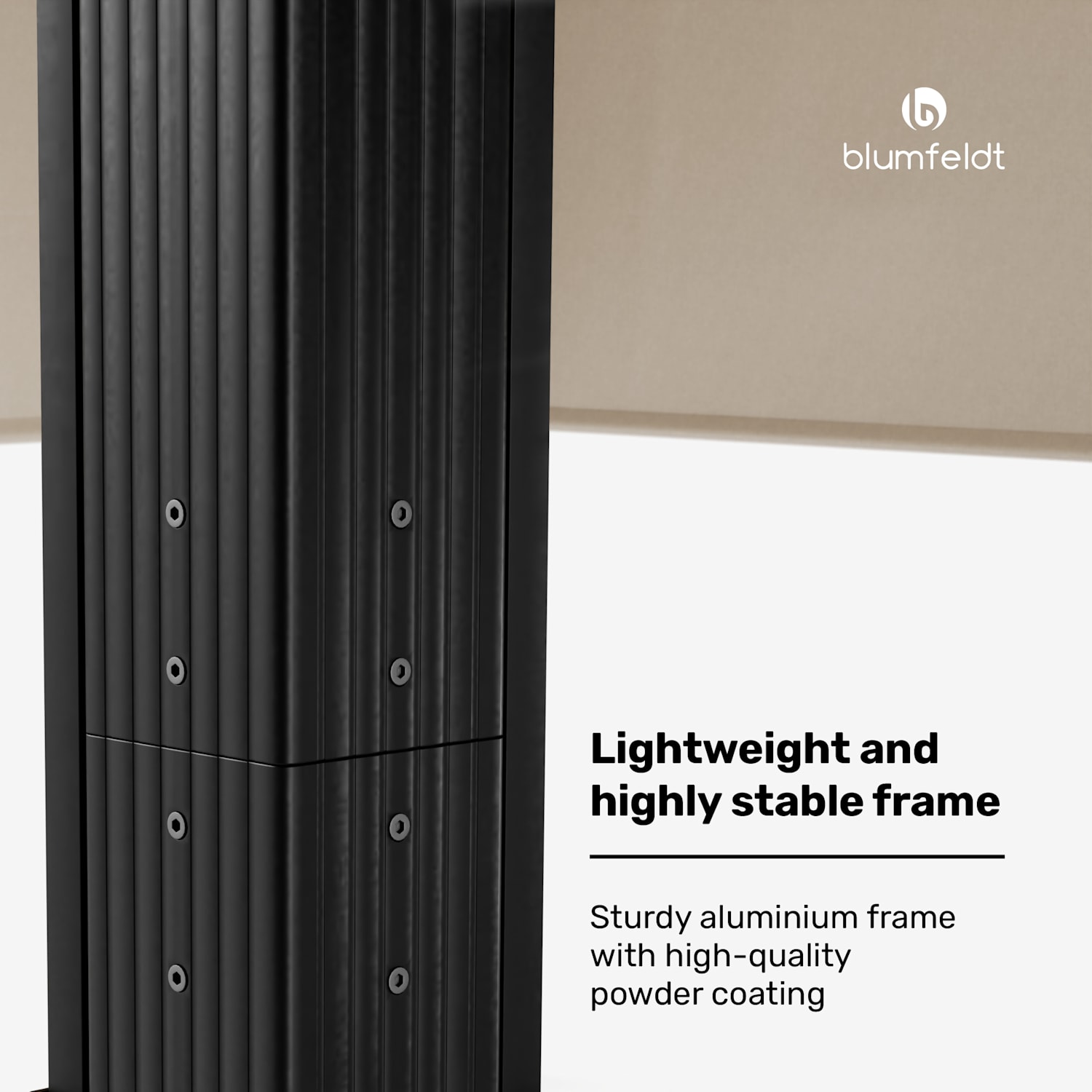 Pantheon Cortina gazebo 3x3m | weatherproof | aluminium | powder-coated | roller shutters 3 x 3 m | Anthracite / Beige