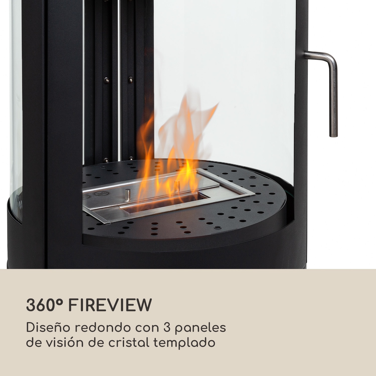 Chimenea de etanol Fiamme Circulo quemador de acero inoxidable 1,2 litros 4-5 horas de combustión Negro