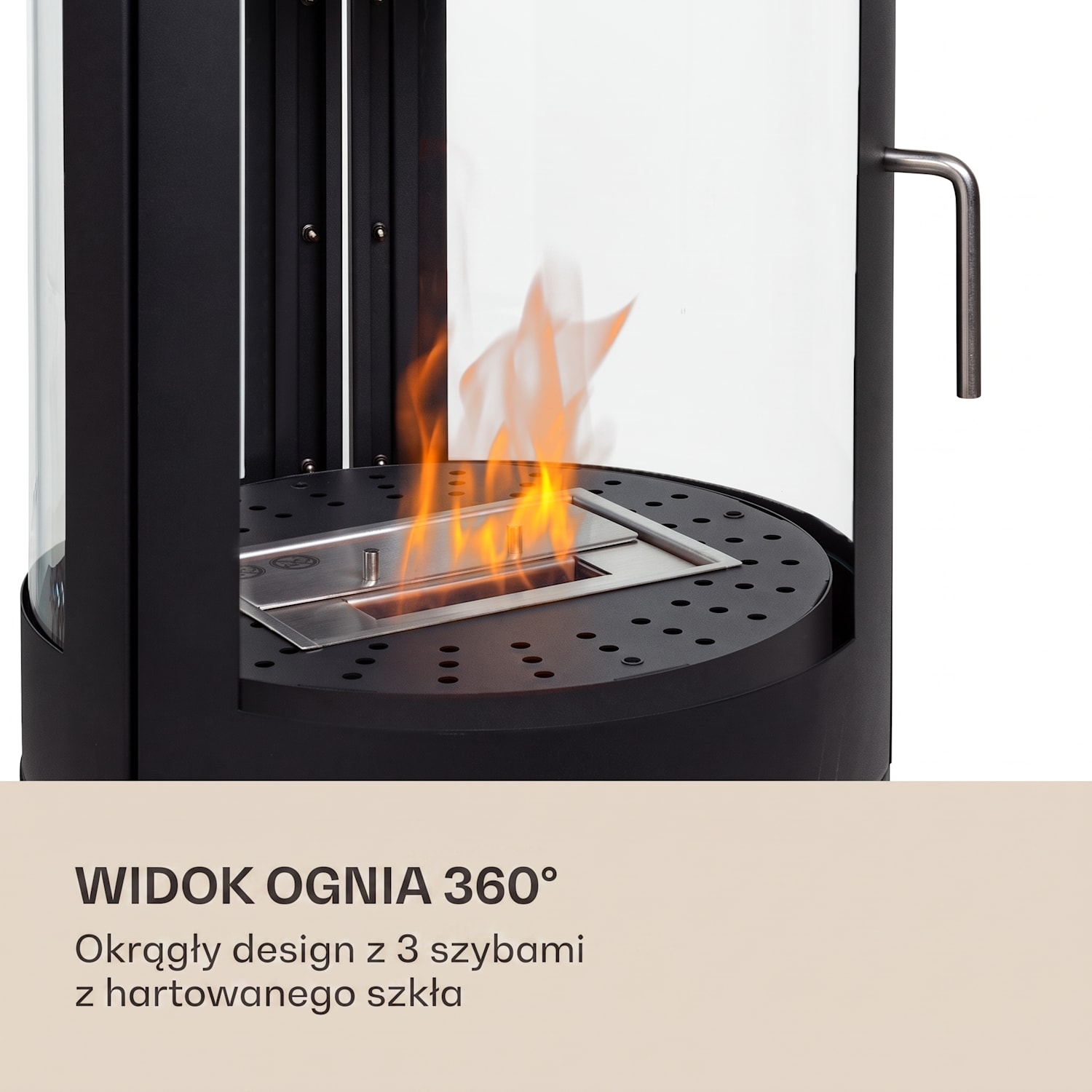 Fiamme Circulo, biokominek na etanol, palnik ze stali nierdzewnej 1,2 l, czas palenia 4-5 godz. Czarny