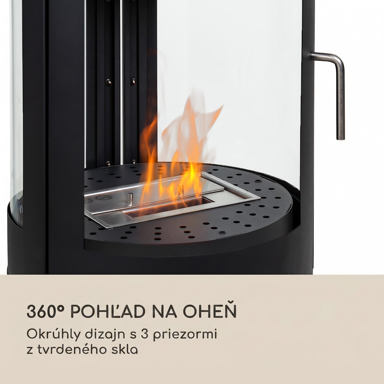 Fiamme Circulo, etanolový krb, horák z nehrdzavejúcej ocele, 1,2 l, doba horenia 4-5 h Čierna