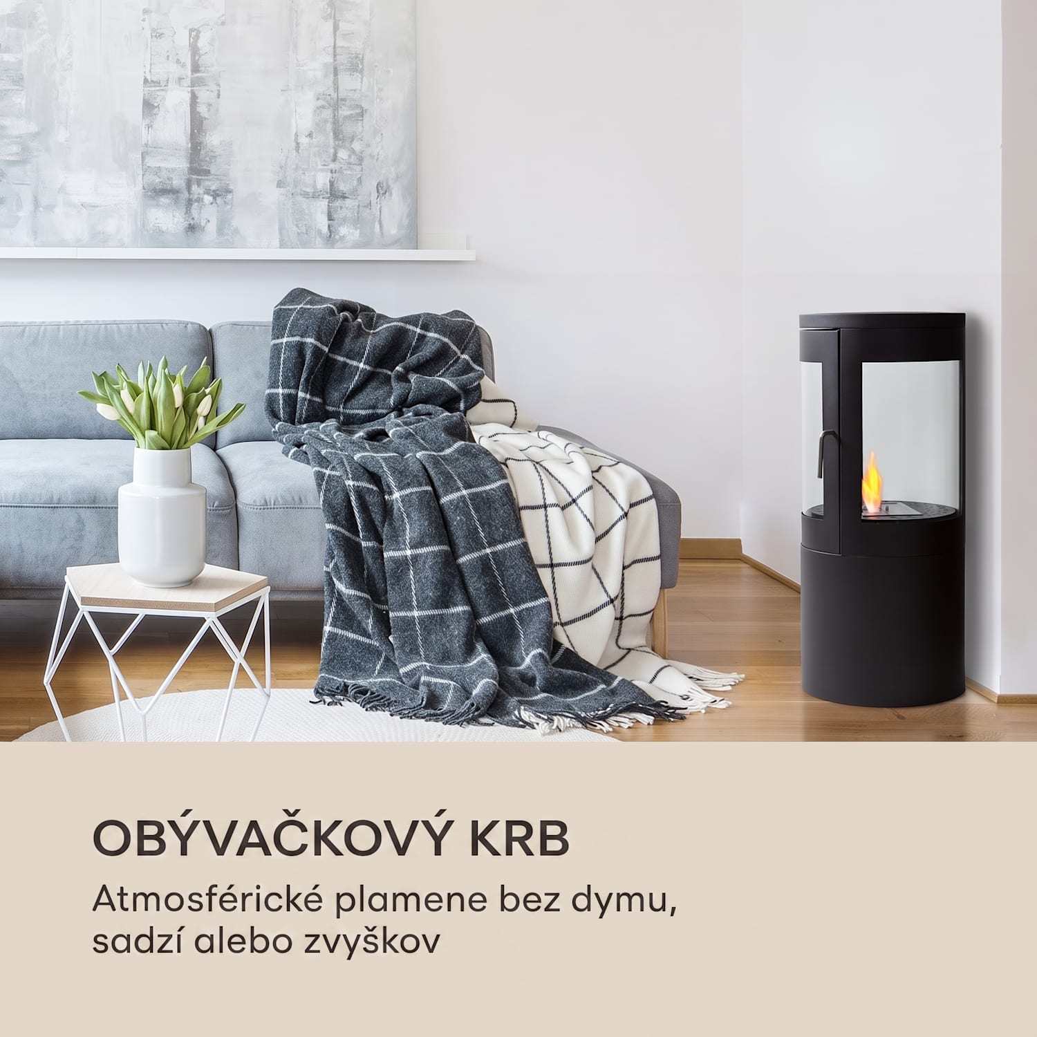 Fiamme Circulo, etanolový krb, horák z nehrdzavejúcej ocele, 1,2 l, doba horenia 4-5 h Čierna