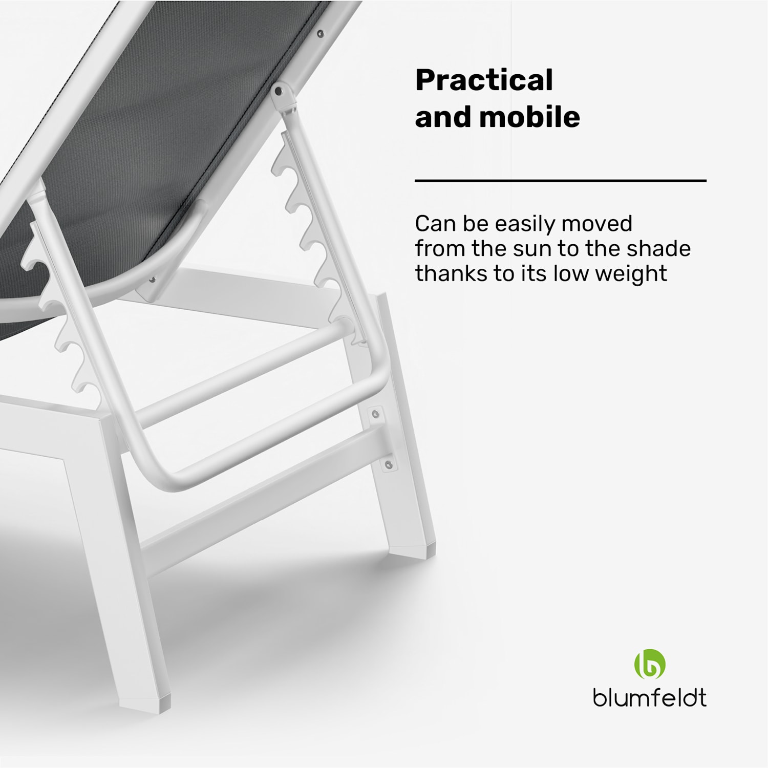  Espreguiçadeira Renazzo Lounge | 120 kg de capacidade | 5 níveis | impermeável Branco