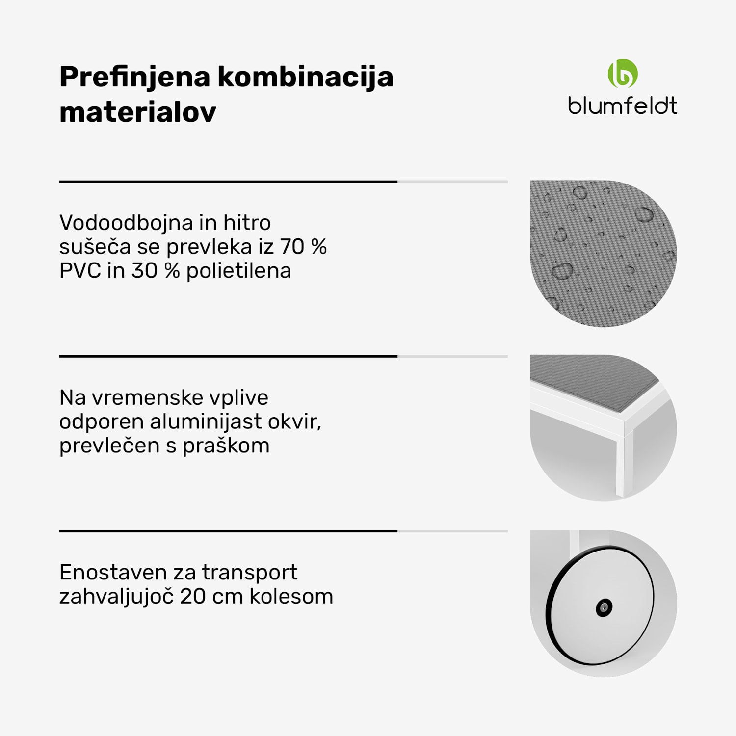 Lucca Lounge ležalnik, 120 kg nosilnost, 5-stopenjski, vodoodporen Siva