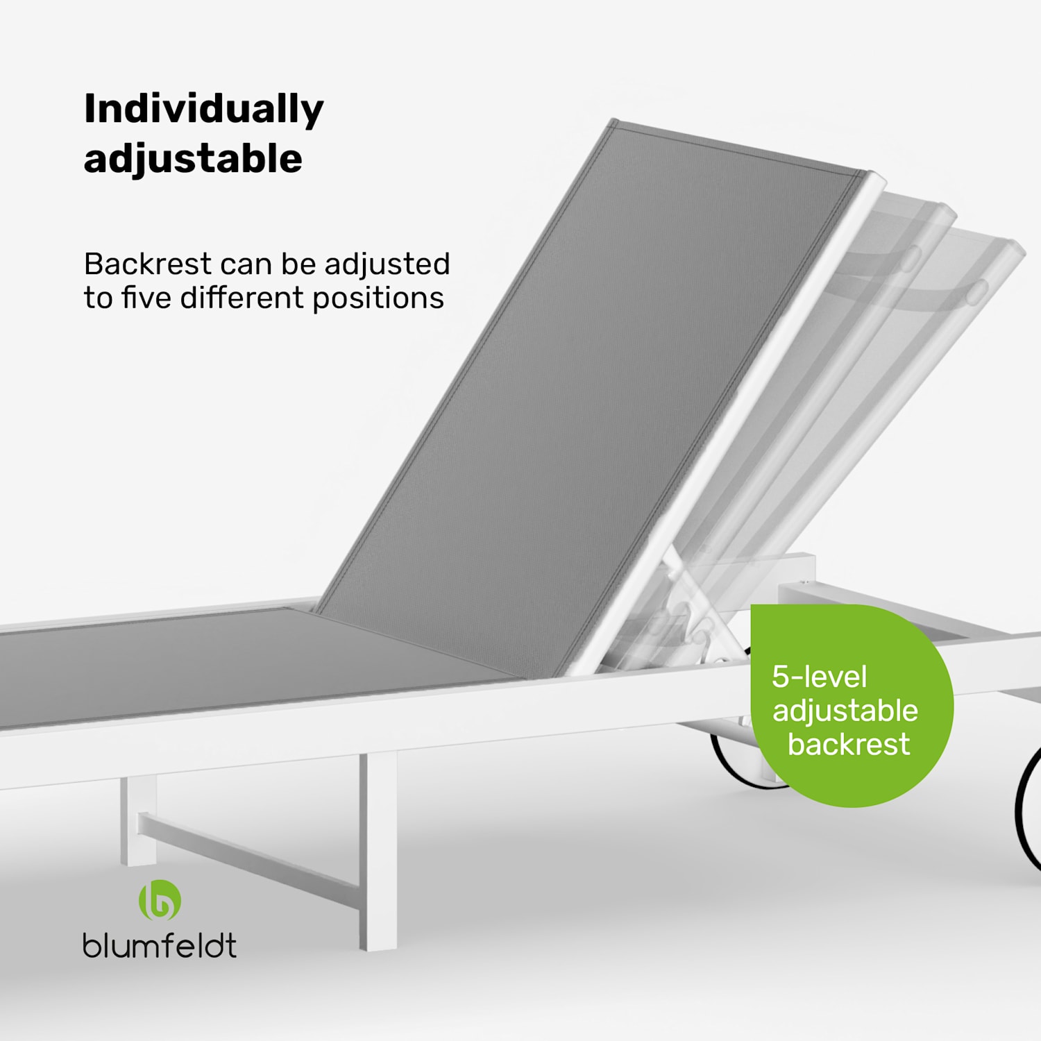  Lucca Lounge recliner | 120 kg load capacity | 5 levels | water-repellent Grey