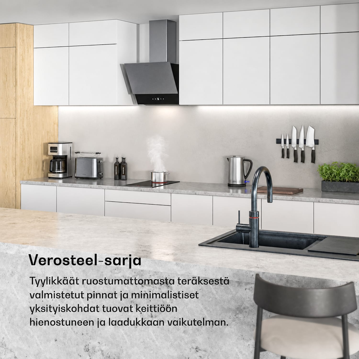 Verosteel lasikeramiikkaliesi | Minimalistinen, tehokas | 2 keittoaluetta | 3000 W | 30 cm 30 cm