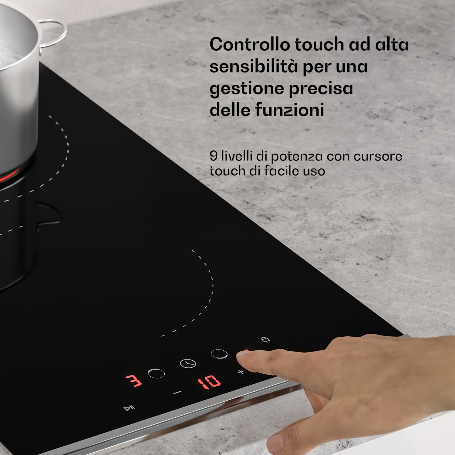 Verosteel - Piano cottura in vetroceramica | Minimalista, potente | 2 zone di cottura | 3000 W | 30 cm 30 cm