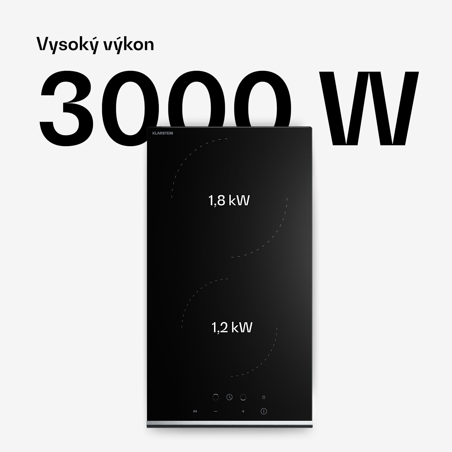 Verosteel sklokeramická varná doska, Minimalistická, výkonná, 2 varné zóny, 3000 W, 30 cm 30 cm