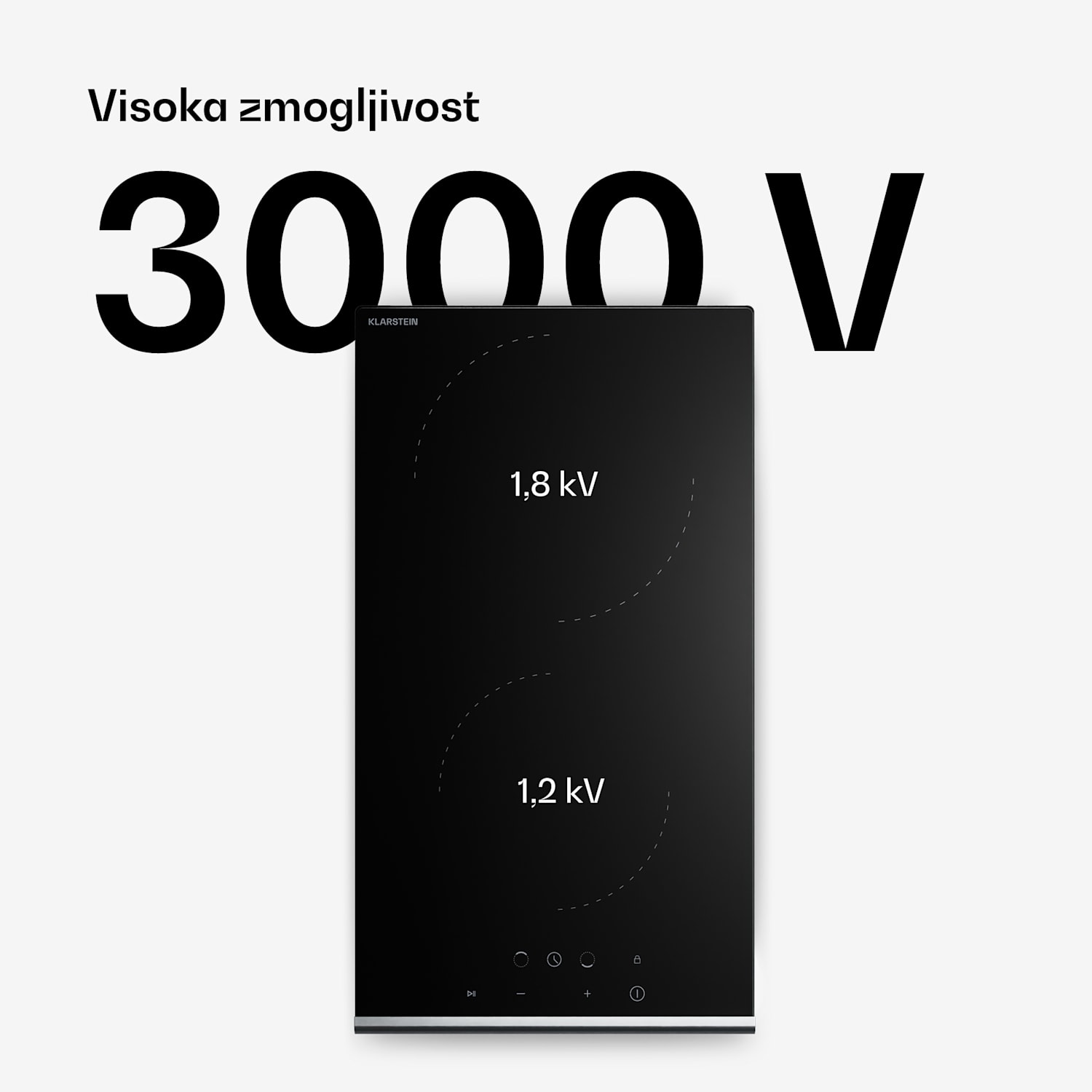Verosteel keramična kuhalna plošča, Minimalistična, zmogljiva, 2 kuhališča, 3000, 30 cm 30 cm