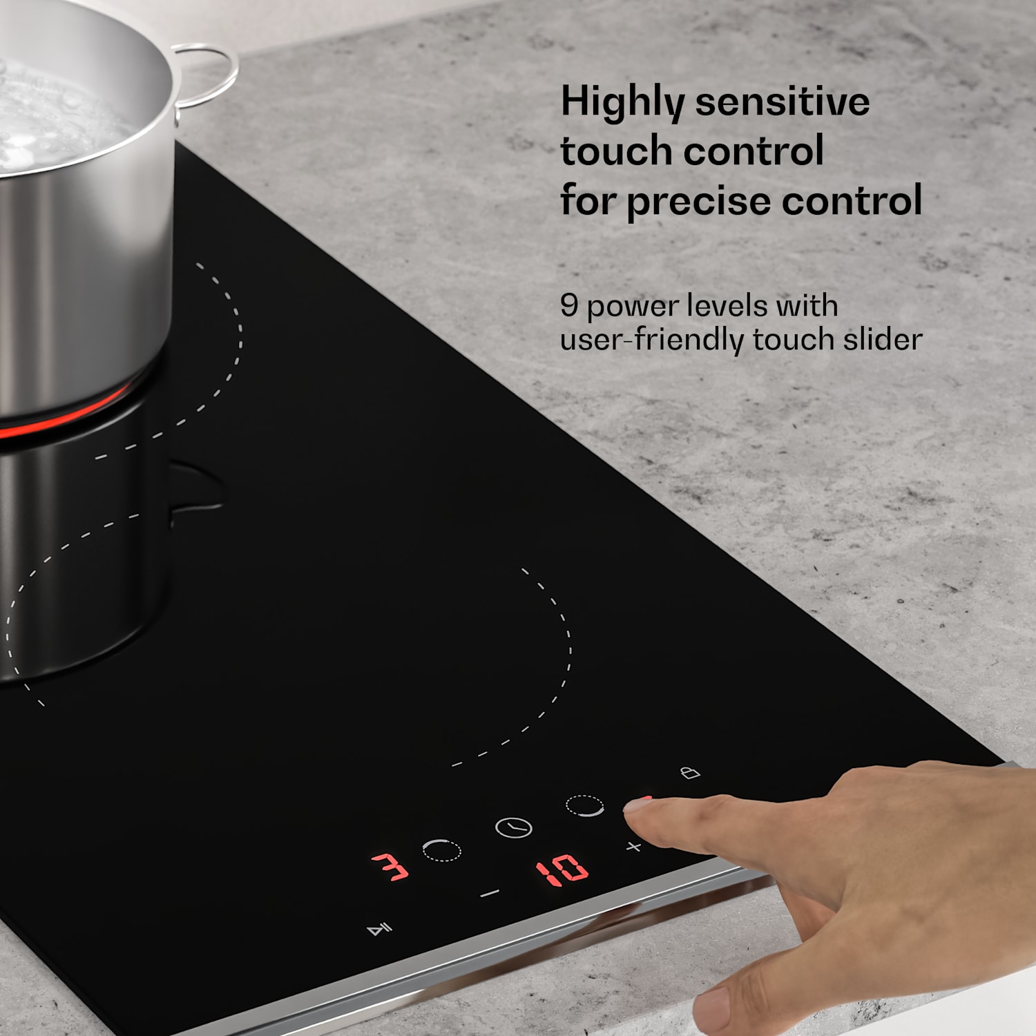 Verosteel glaskeramische kookplaat | minimalistisch, krachtig | 2 kookzones | 3000 W | 30 cm 30 cm