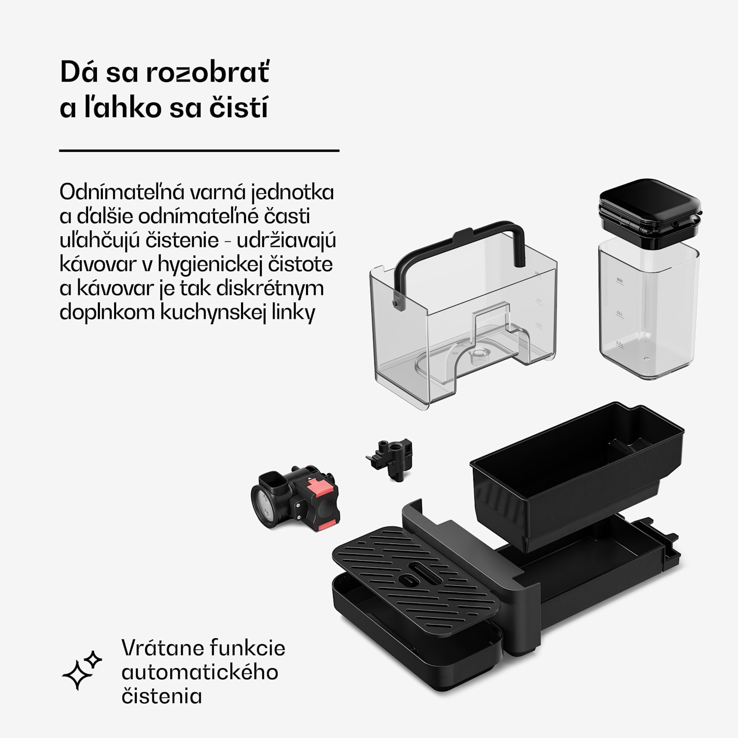 Velaire automatický kávovar s nádobou na mlieko, 1350 W, 20 barov 