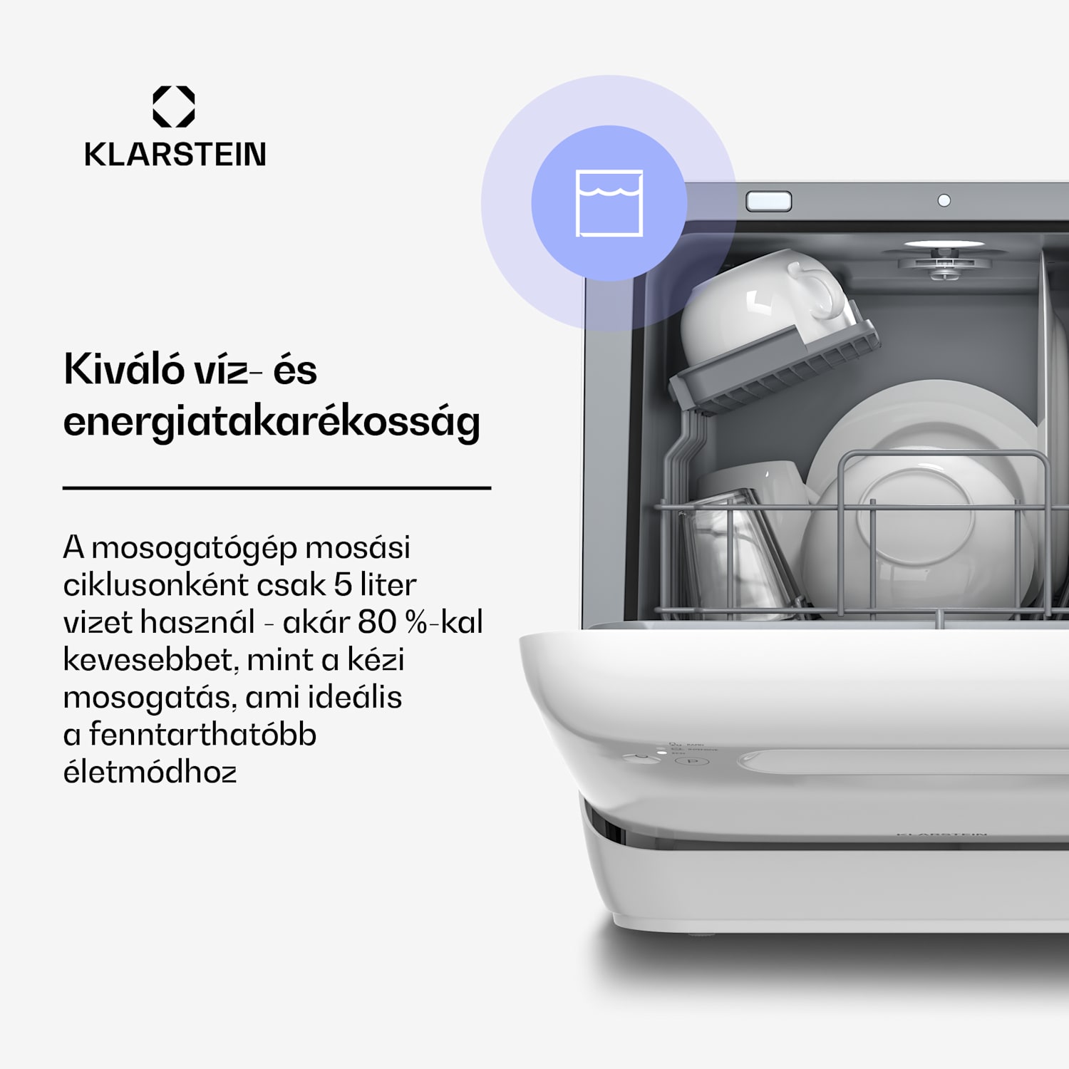 Aquatica asztali mosogatógép | 42 cm | 3 program | 2 tányérkészlet 