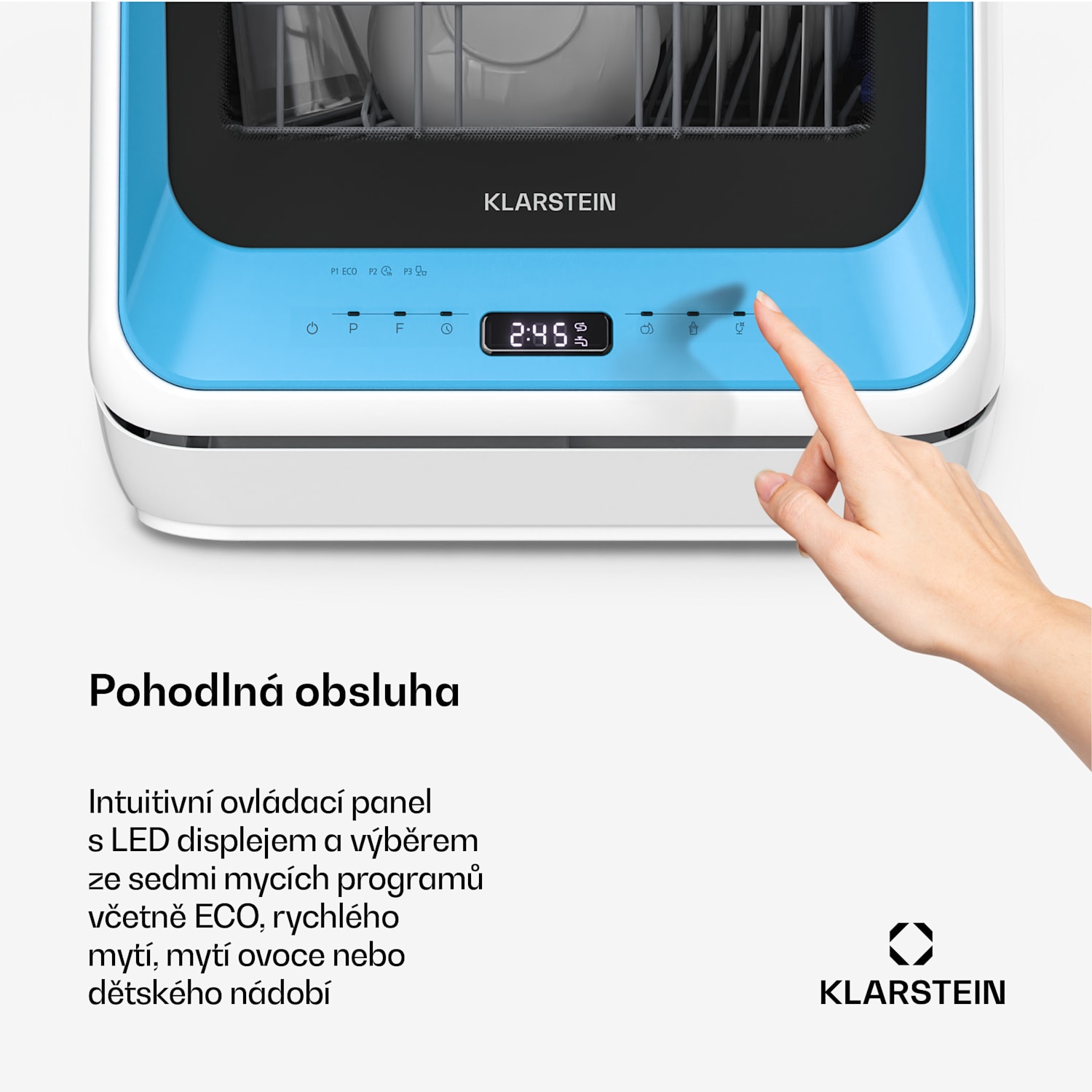 Amazonia, Mini myčka na nádobí, Kompaktní, 7 programů, Přenosná Modrá