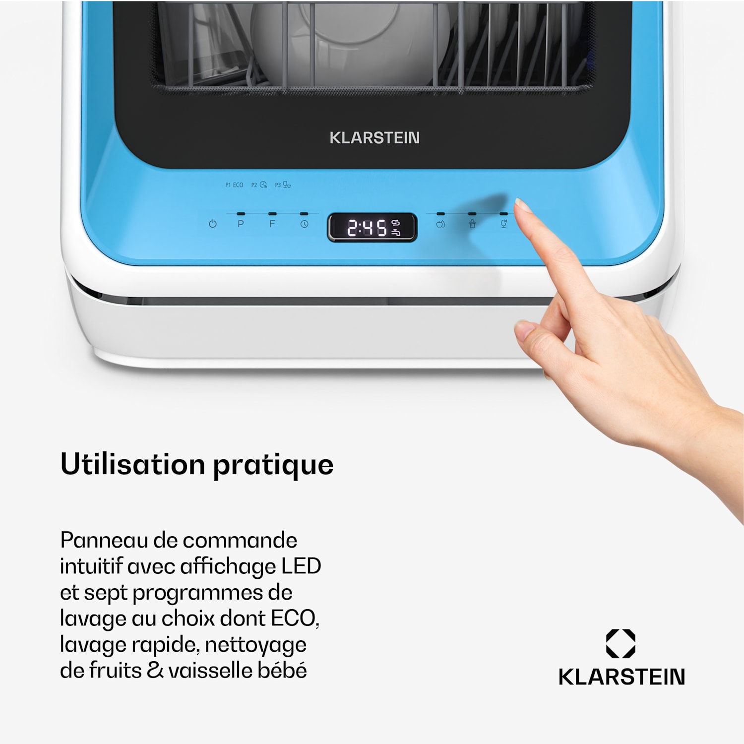 Amazonia | Mini-vaatwasser | Compact | 7 programma's | Draagbaar Blauw