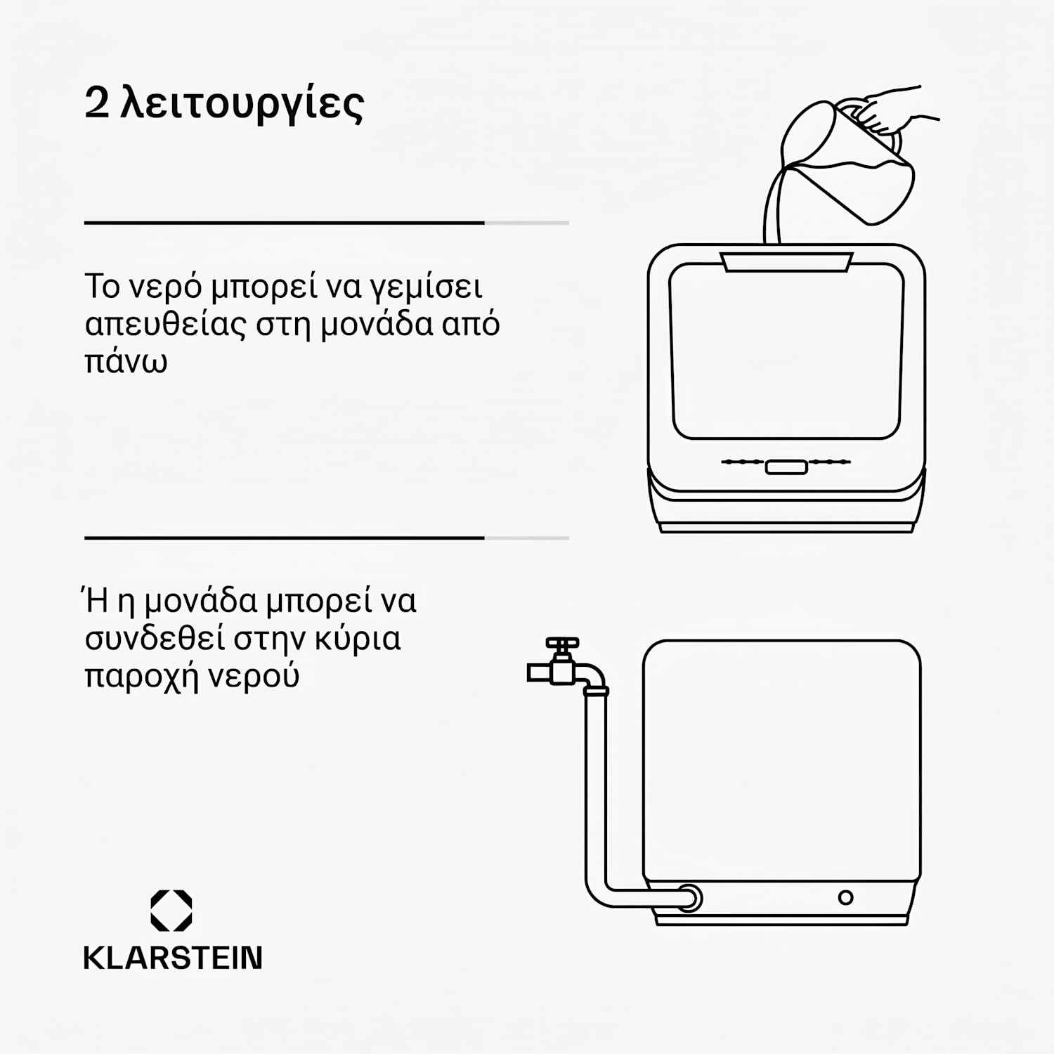 Nanowash | Μικρός Πλυντήριο Πιάτων | Συμπαγής | 6 Προγράμματα | Φορητός Srebrna