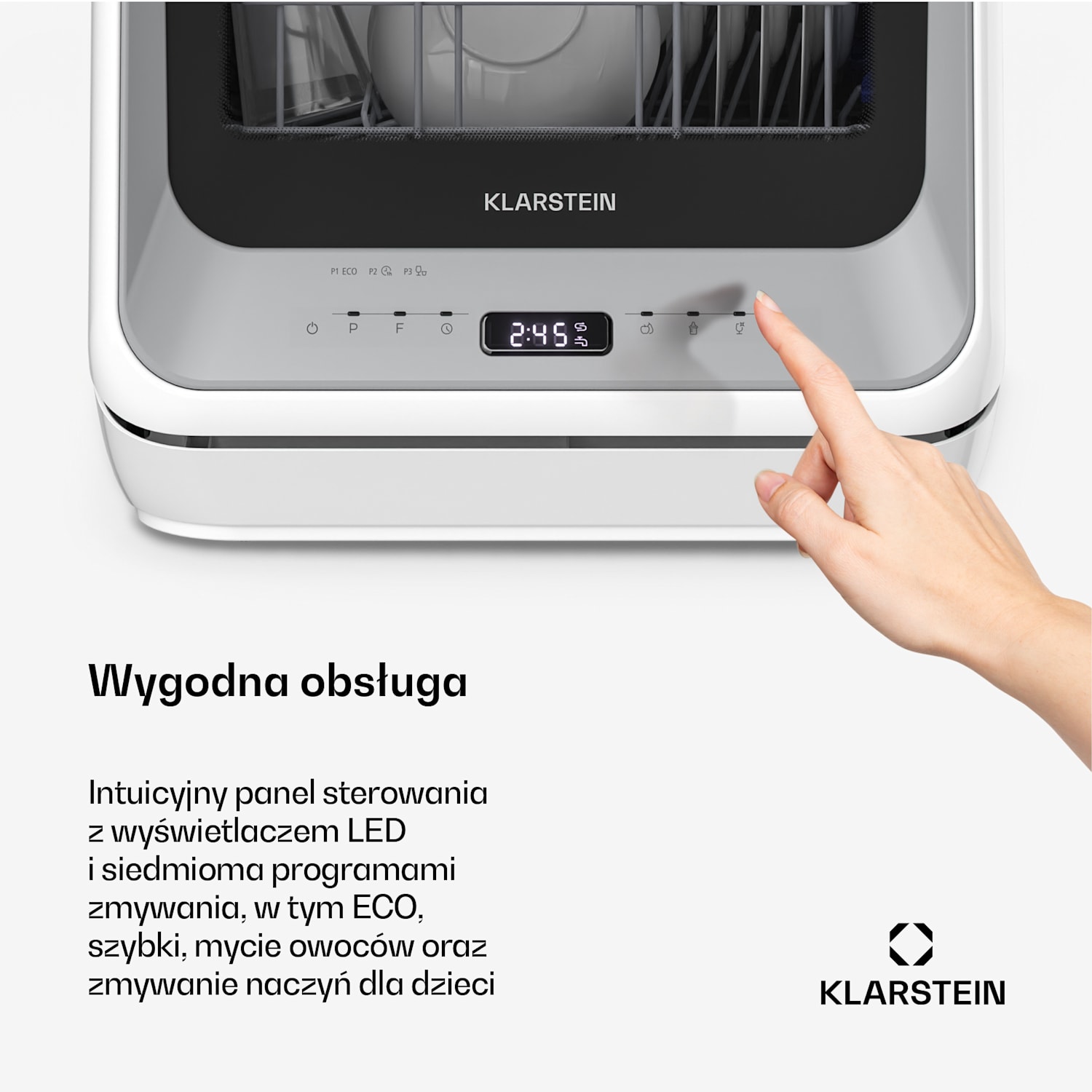 Amazonia, Mini zmywarka, Kompaktowa, 7 programów, Przenośna Srebrny