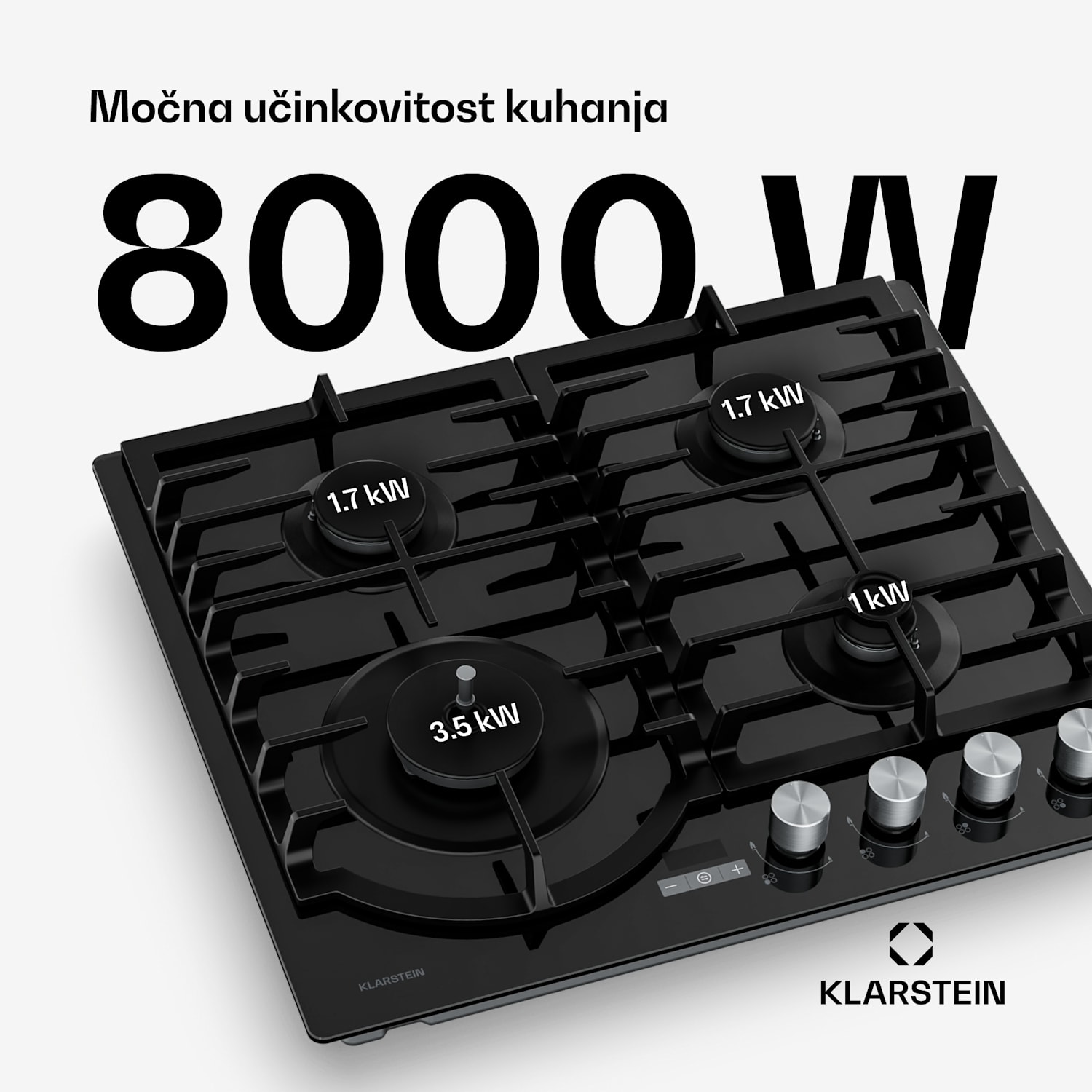 Ignito plinsko kuhalo, 8 kW, litinaste nosilke, časovnik, regulacija temperature 60 cm | Črna