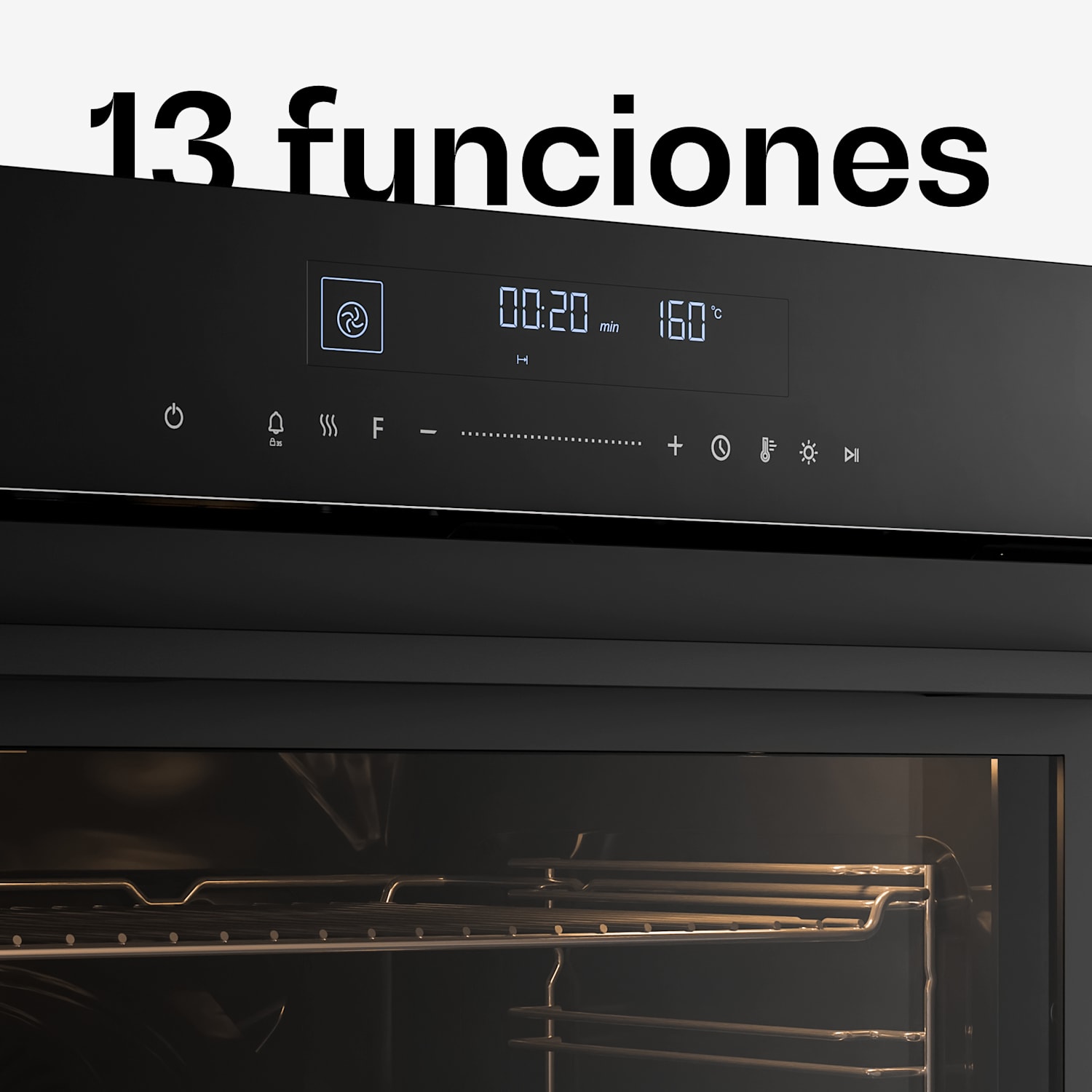 Horno Velaire | Placa eléctrica | Amplia gama de funciones | Clase de eficiencia energética A+ | 3160 W | 60cm Negro