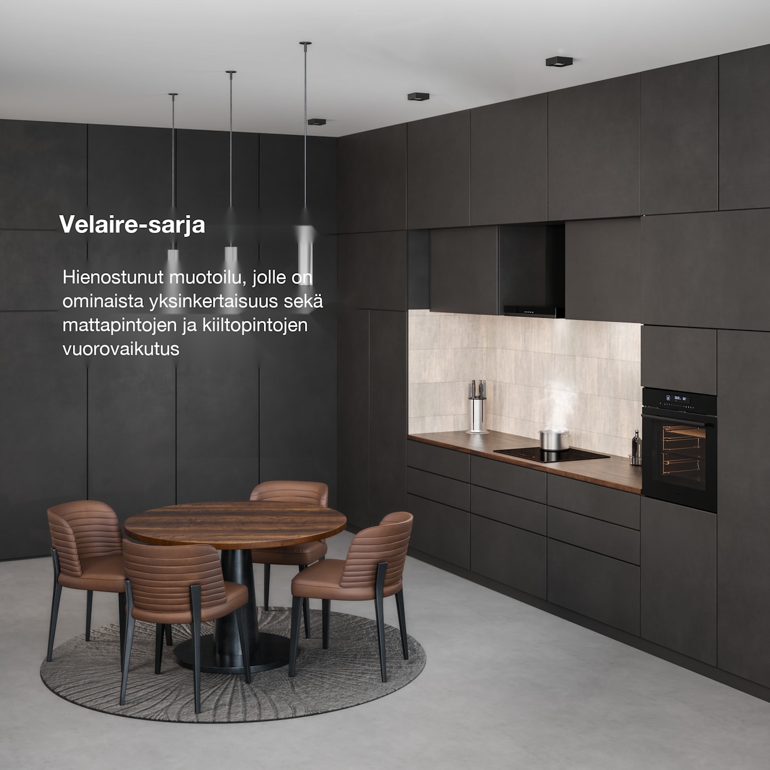 Velaire uuni | Sähköliesi | Laaja toiminnallisuus | Energiatehokkuusluokka A+ | 3160 W | 60 cm Musta