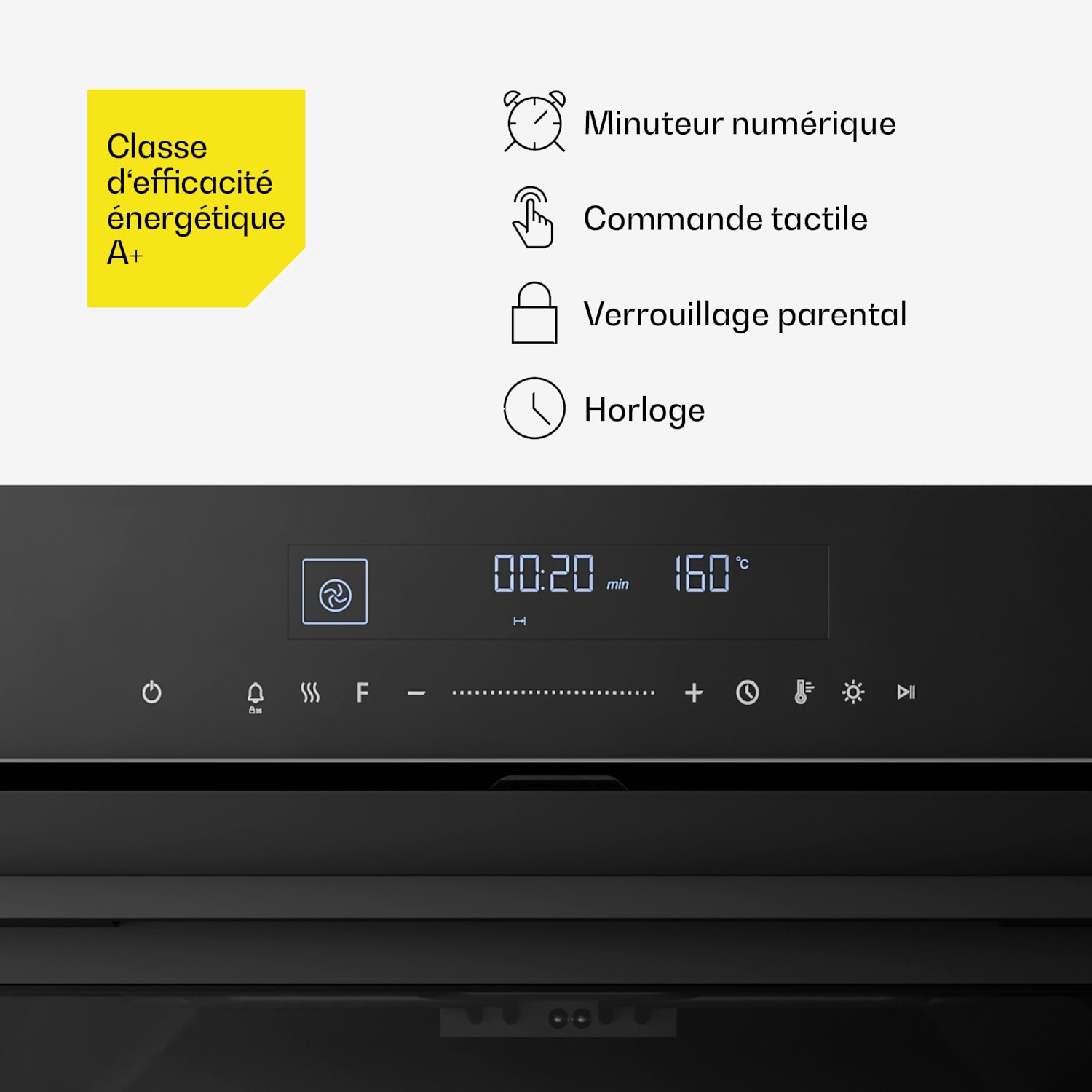 Velaire oven | Elektrische kookplaat | Breed scala aan functies | Energie-efficiëntieklasse A+ | 3160 W | 60cm Zwart