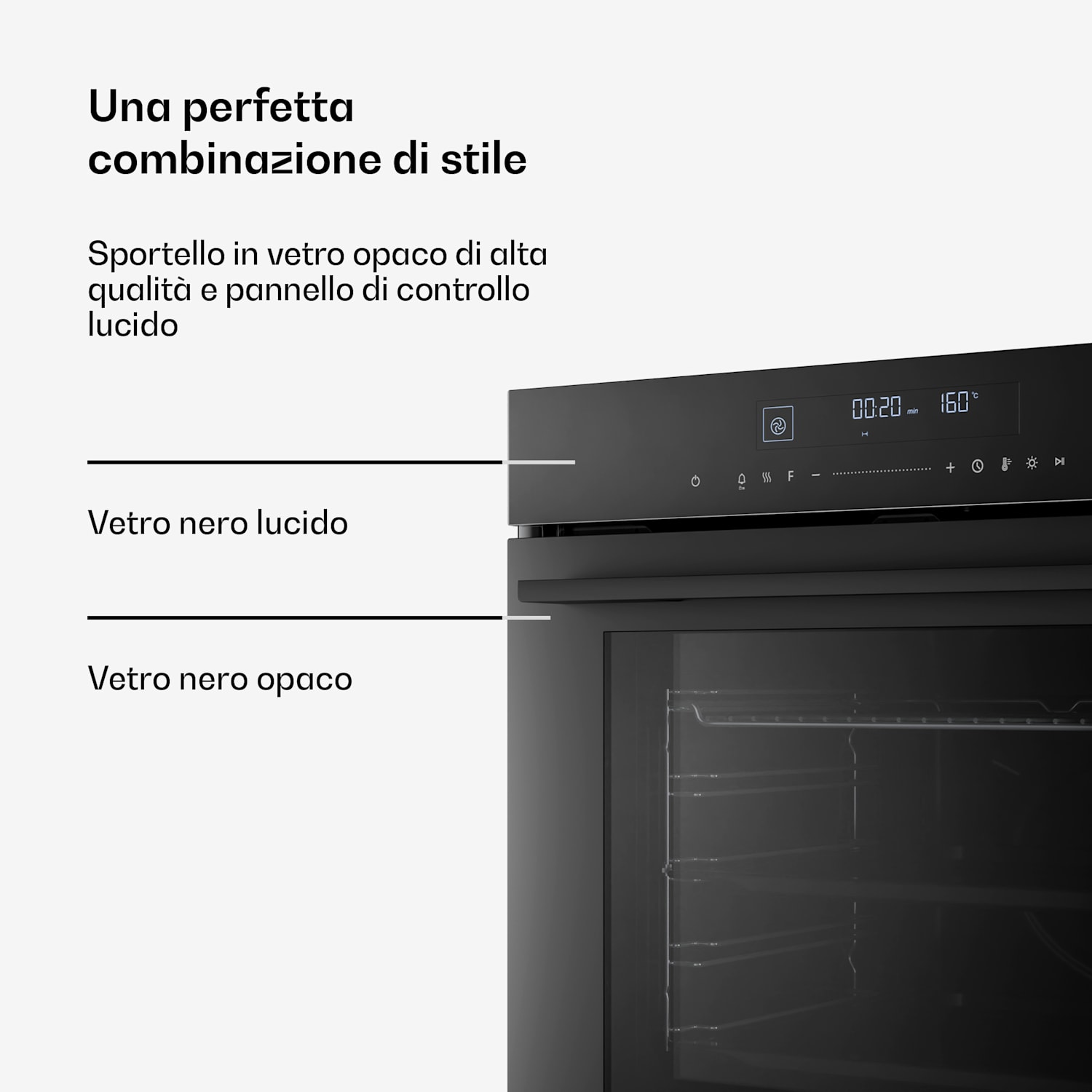 Velaire - Forno | Forno elettrico | Numerose funzioni | Classe di efficienza energetica A+ | 3160 W | 60 cm Nero
