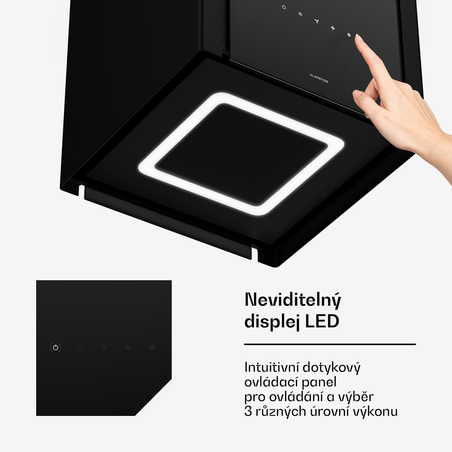 digestoř Velaire s funkcí zdvihu 40 cm, Elegantní, minimalistická, výkonná, EEC A++, 601 m³/h 40 cm | Černá