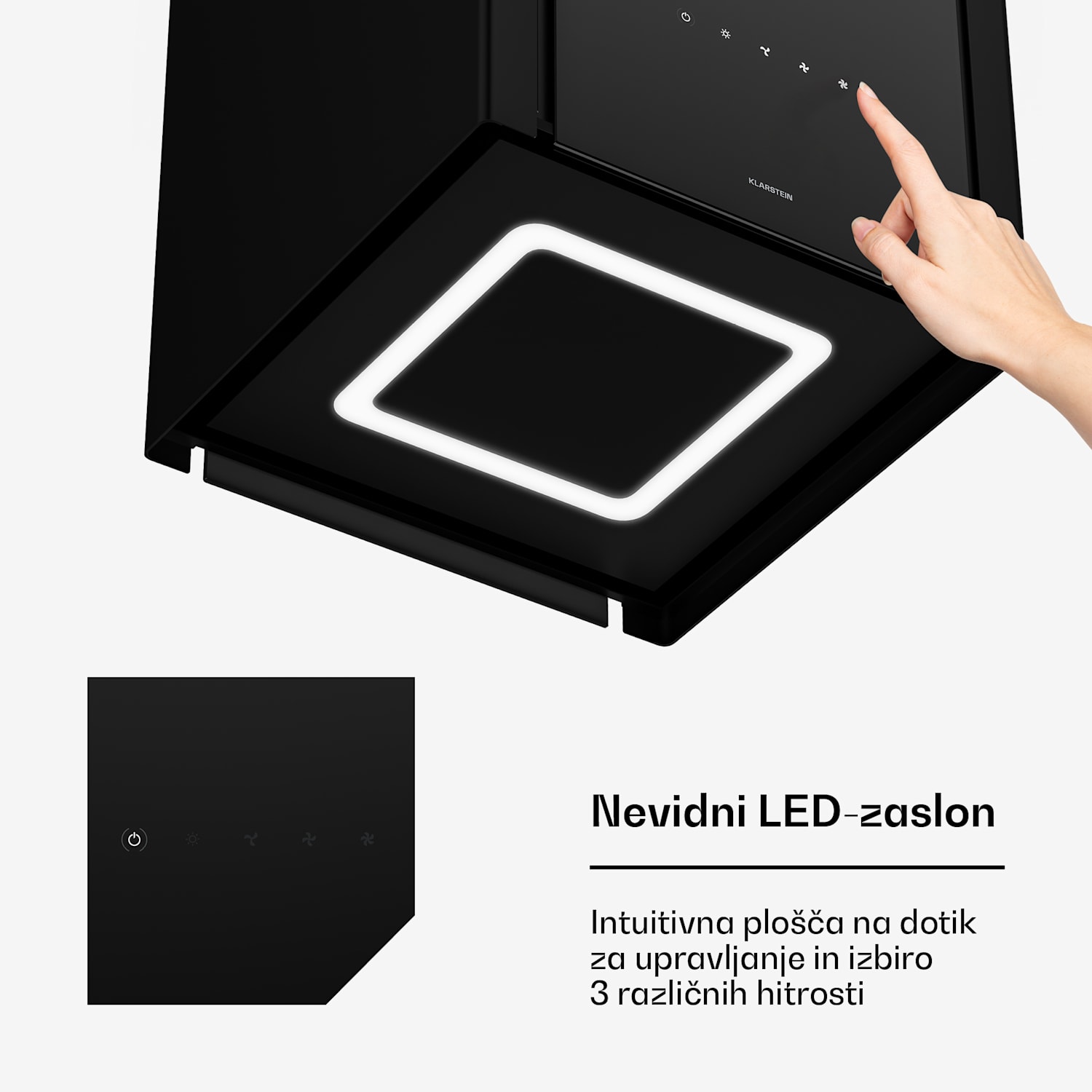 Velaire kuhinjska napa z dvižno funkcijo 40 cm, Elegantna, minimalistična, zmogljiva, EEC A++, 601 m³/h 40 cm | Črna