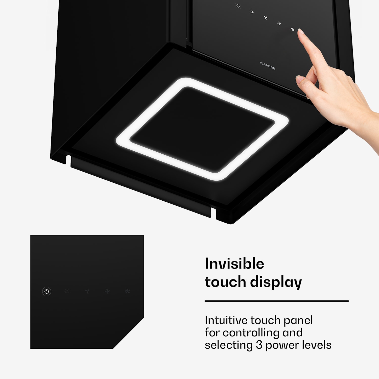 Velaire afzuigkap met liftfunctie 40 cm | Edel, minimalistisch, krachtig | EEC A++ | 601 m³/h 40 cm | Zwart