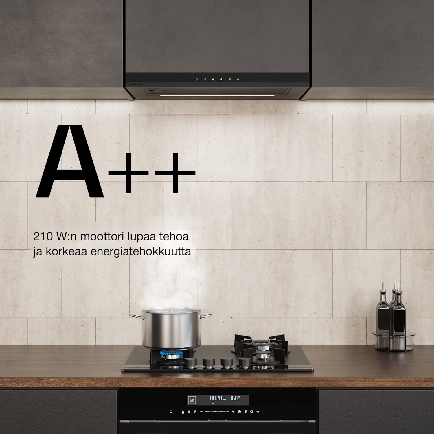Velaire ulosvedettävä liesituuletin 60 cm | Tyylikäs, minimalistinen, tehokas | EEC A++ | 891 m³/h Musta