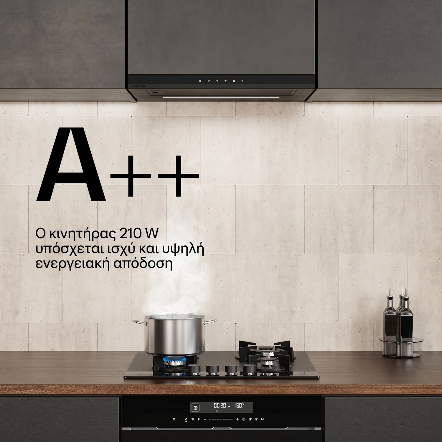 Velaire αναδιπλούμενη απορροφητήρας 60 cm | Κομψός, μινιμαλιστικός, ισχυρός | EEC A++ | 896 m³/h Črna