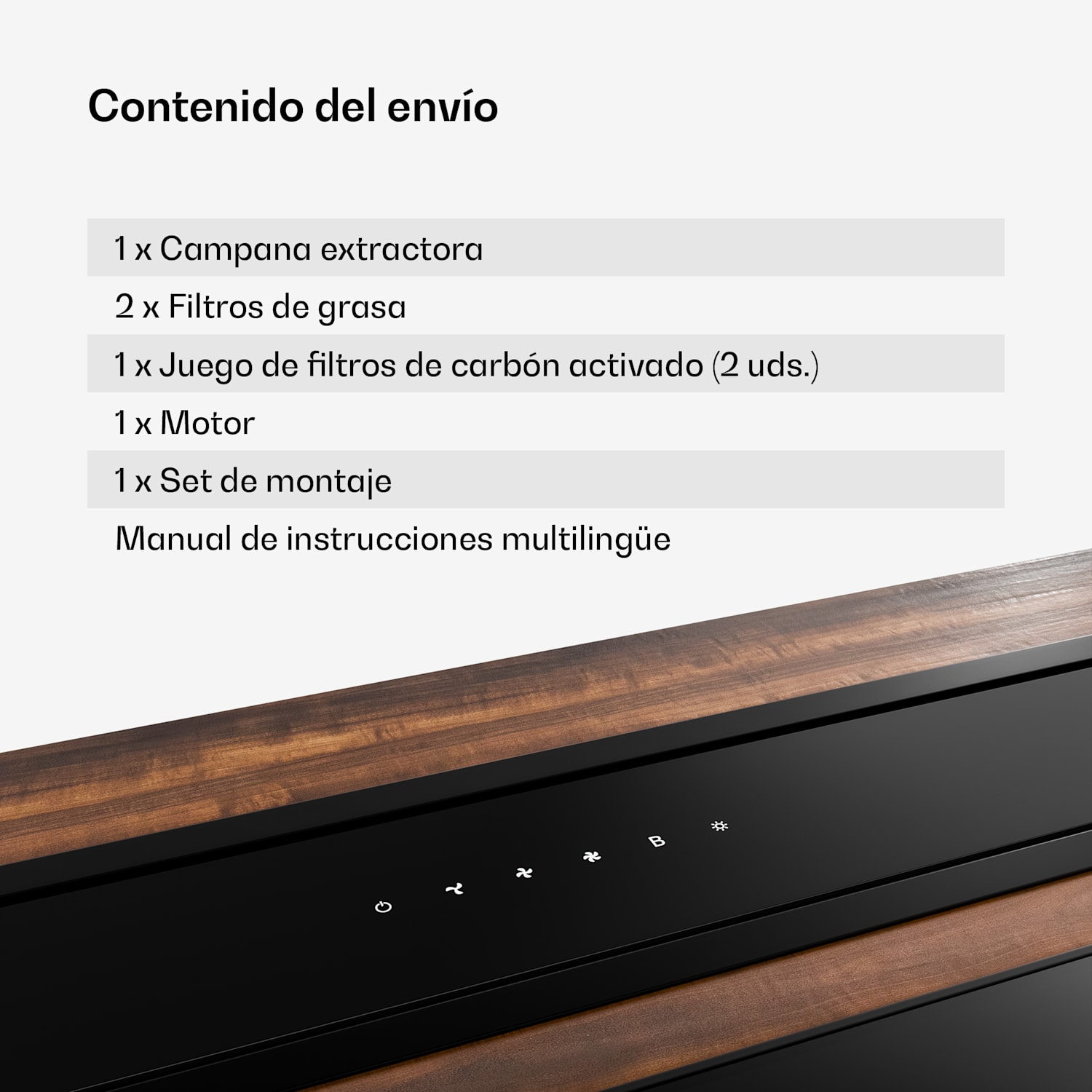 Sistema de extracción Velaire | Elegante, minimalista, potente | Clase de energía A++ | 853 m³/h | 60 cm 60 cm