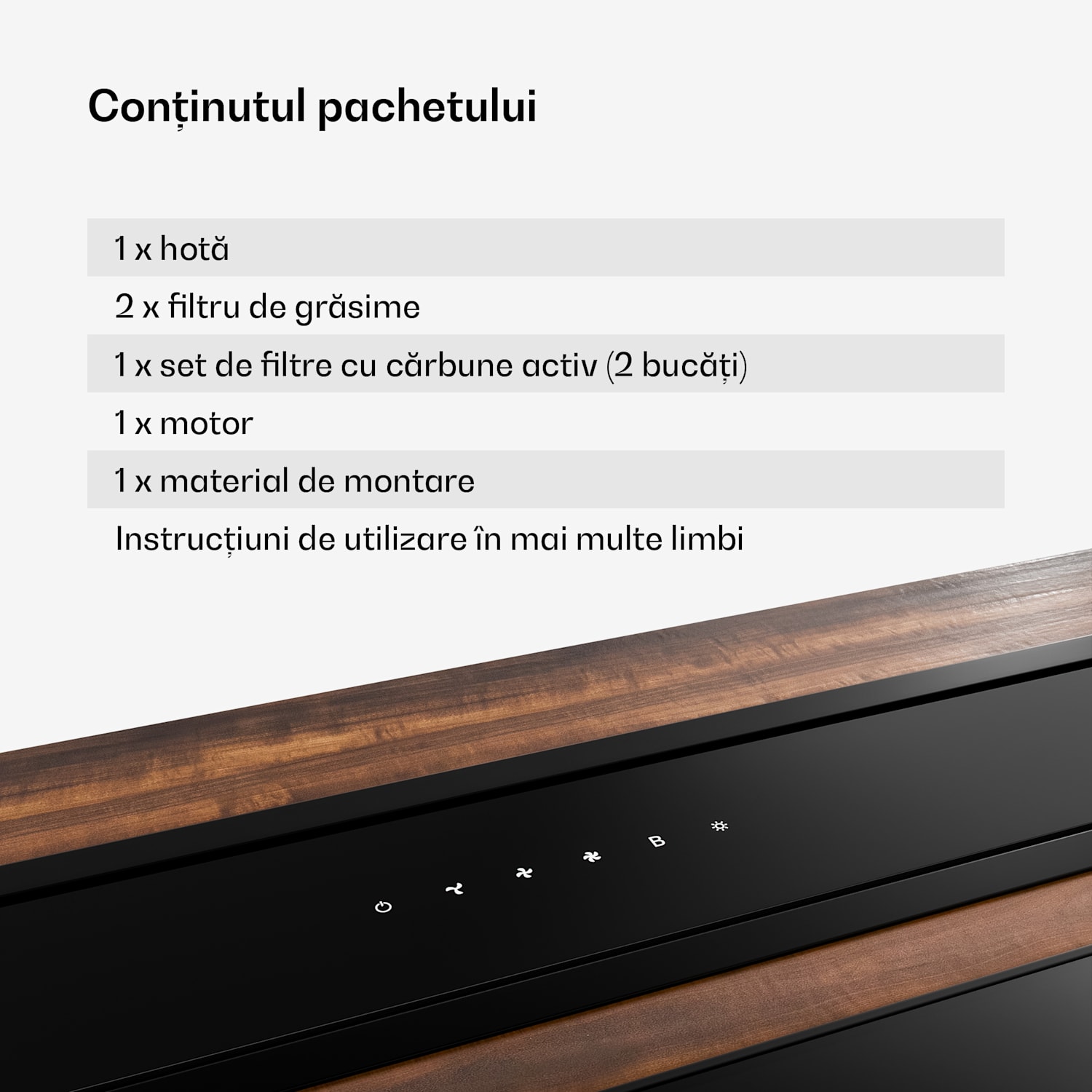 Velaire Downdraft-System, Elegant, minimalist, puternic, Clasa energetică A++, 853 m³/h, 60 cm 60 cm