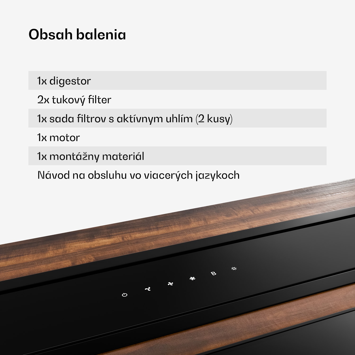 Velaire Downdraft-System, Elegantný, minimalistický, výkonný, Energetická trieda A++, 853 m³/h, 60 cm 60 cm