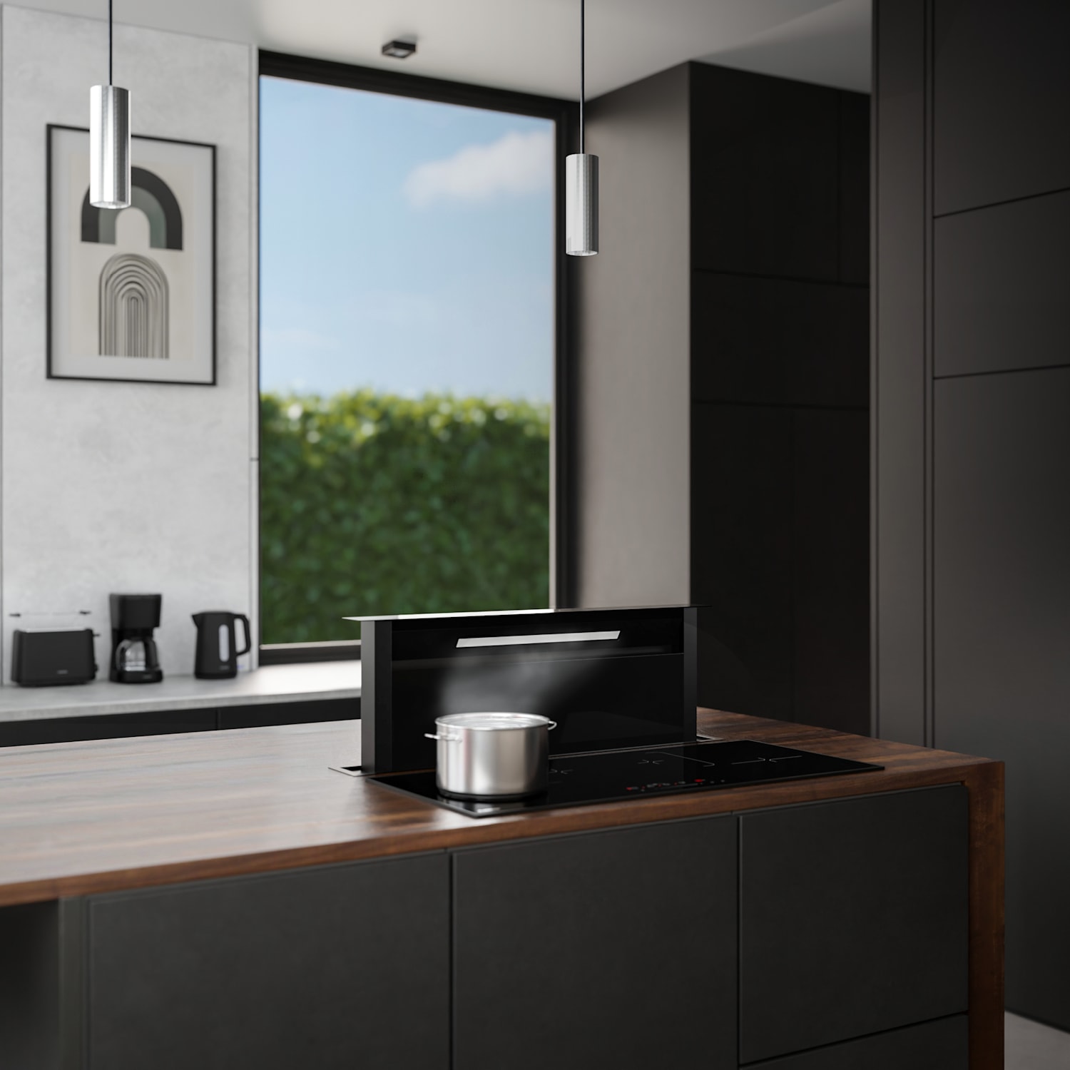 System downdraft Velaire, Elegancki, minimalistyczny, wydajny, Klasa energetyczna A++, 906 m³/h, 90 cm 90 cm