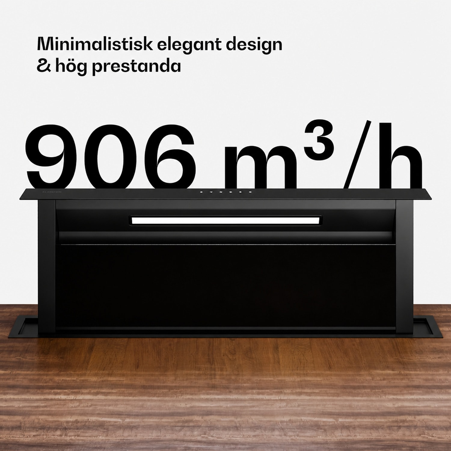 Velaire bänkfläkt (downdraft) | elegant, minimalistisk, kraftfull | energiklass A++ | 906 m³/h | 90 cm 90 cm