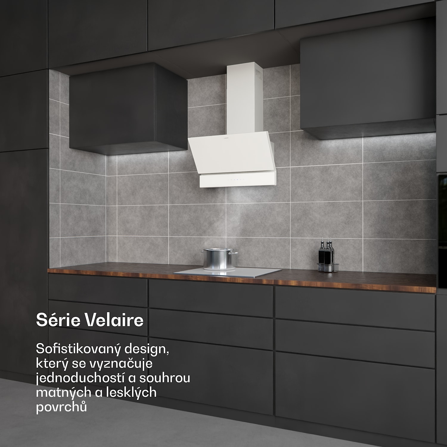 Velaire digestoř, Elegantní, minimalistická, výkonná, Energetická třída A++, 820 m³/h, 60 cm 60 cm | Bílá