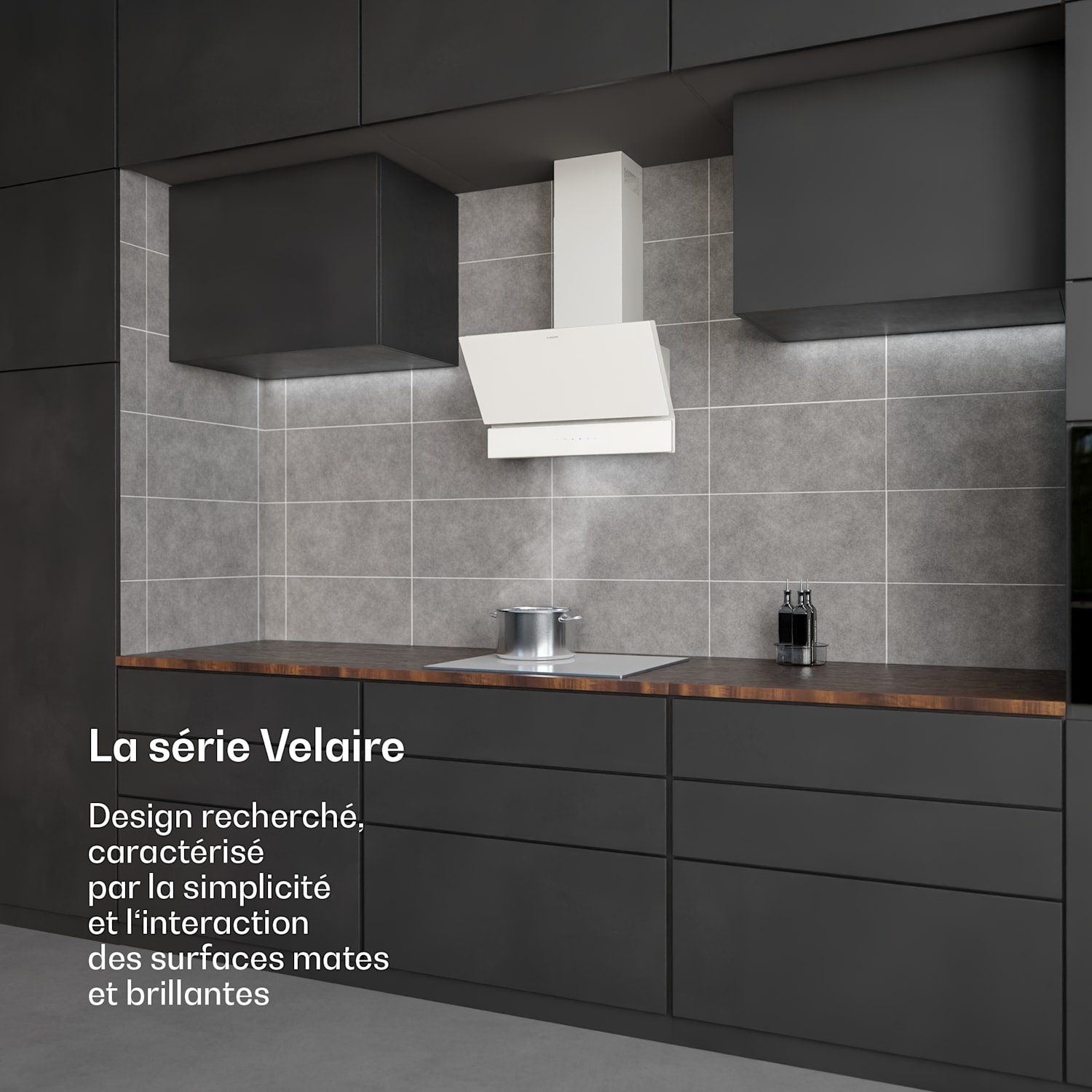 Velaire afzuigkap | elegant, minimalistisch, krachtig | energieklasse A++ | 820 m³/h | 60 cm 60 cm | Wit