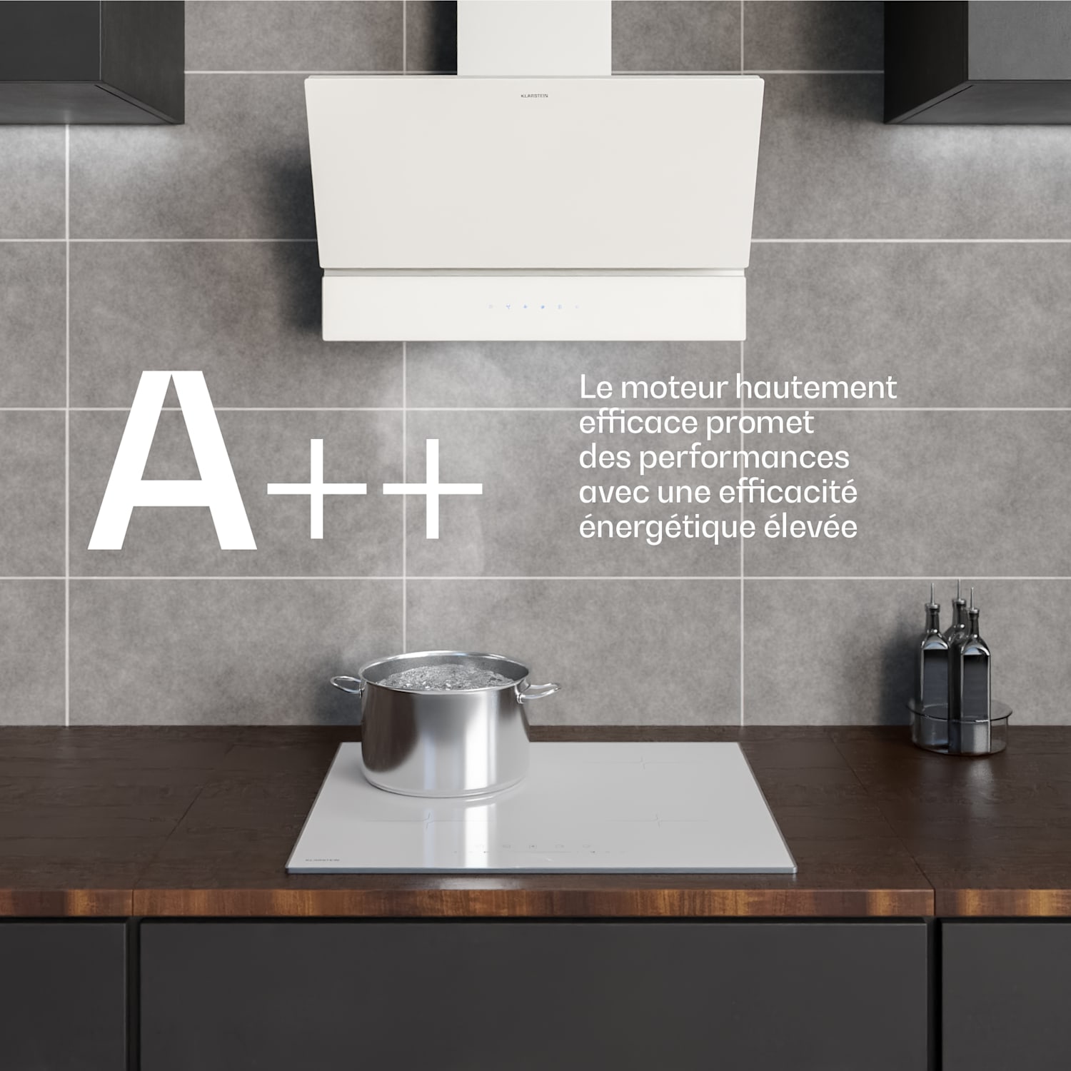 Velaire afzuigkap | elegant, minimalistisch, krachtig | energieklasse A++ | 820 m³/h | 60 cm 60 cm | Wit