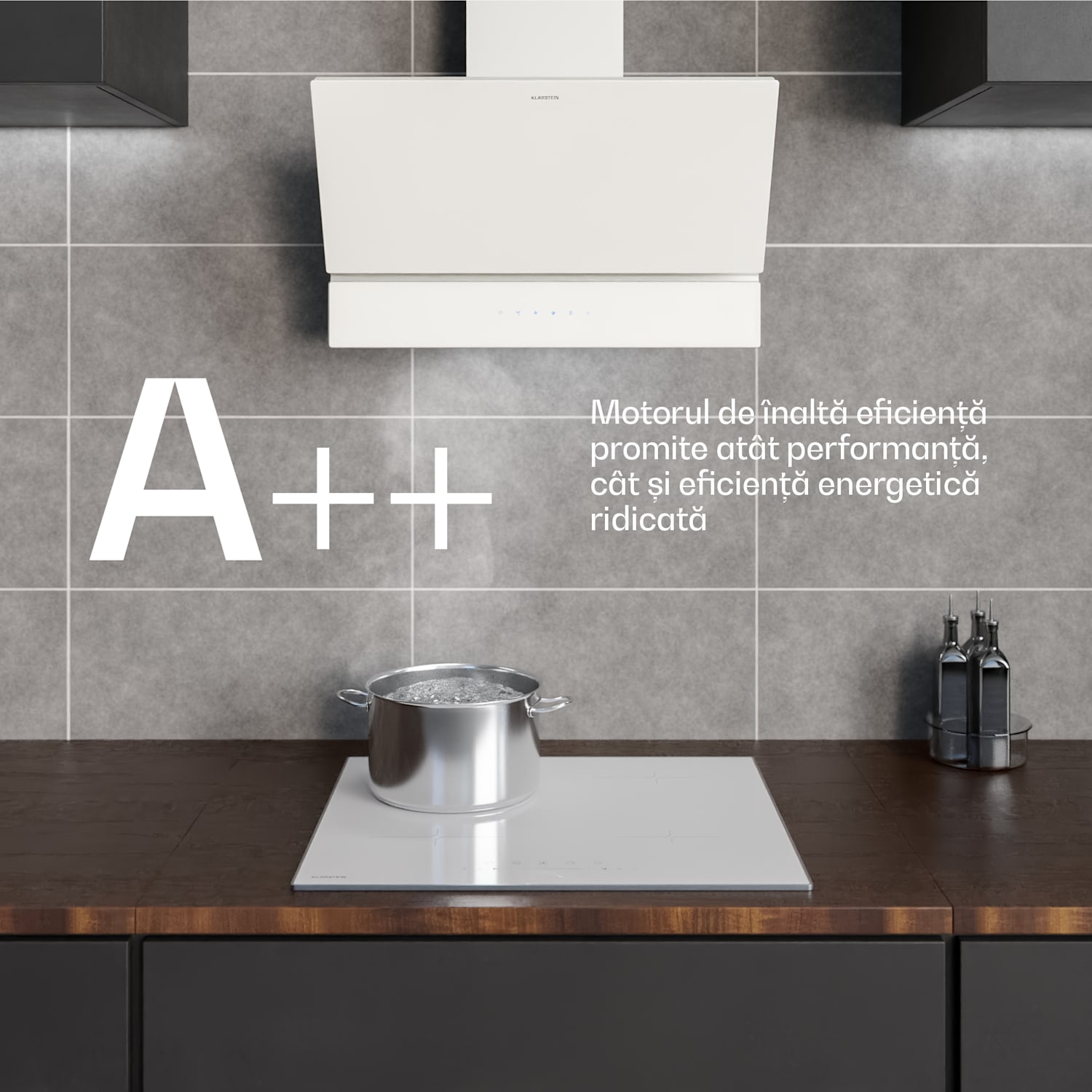 Velaire hotă telescopică 60 cm, Elegantă, minimalistă, performantă, Clasa energetică A++, 820 m³/h, 60 cm 60 cm | Alb