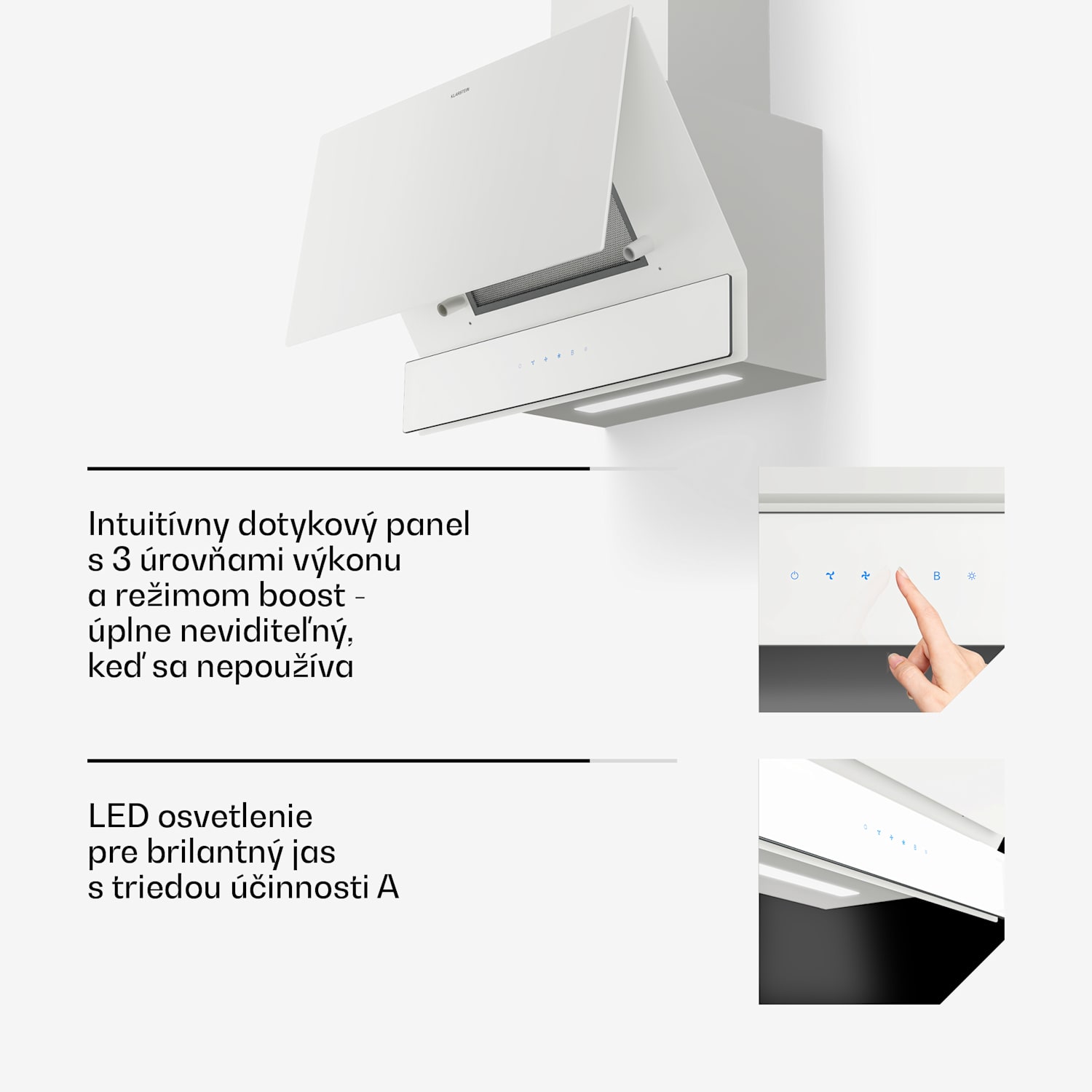 Velaire digestor, Elegantný, minimalistický, výkonný, Energetická trieda A++, 820 m³/h, 60 cm 60 cm | Biela