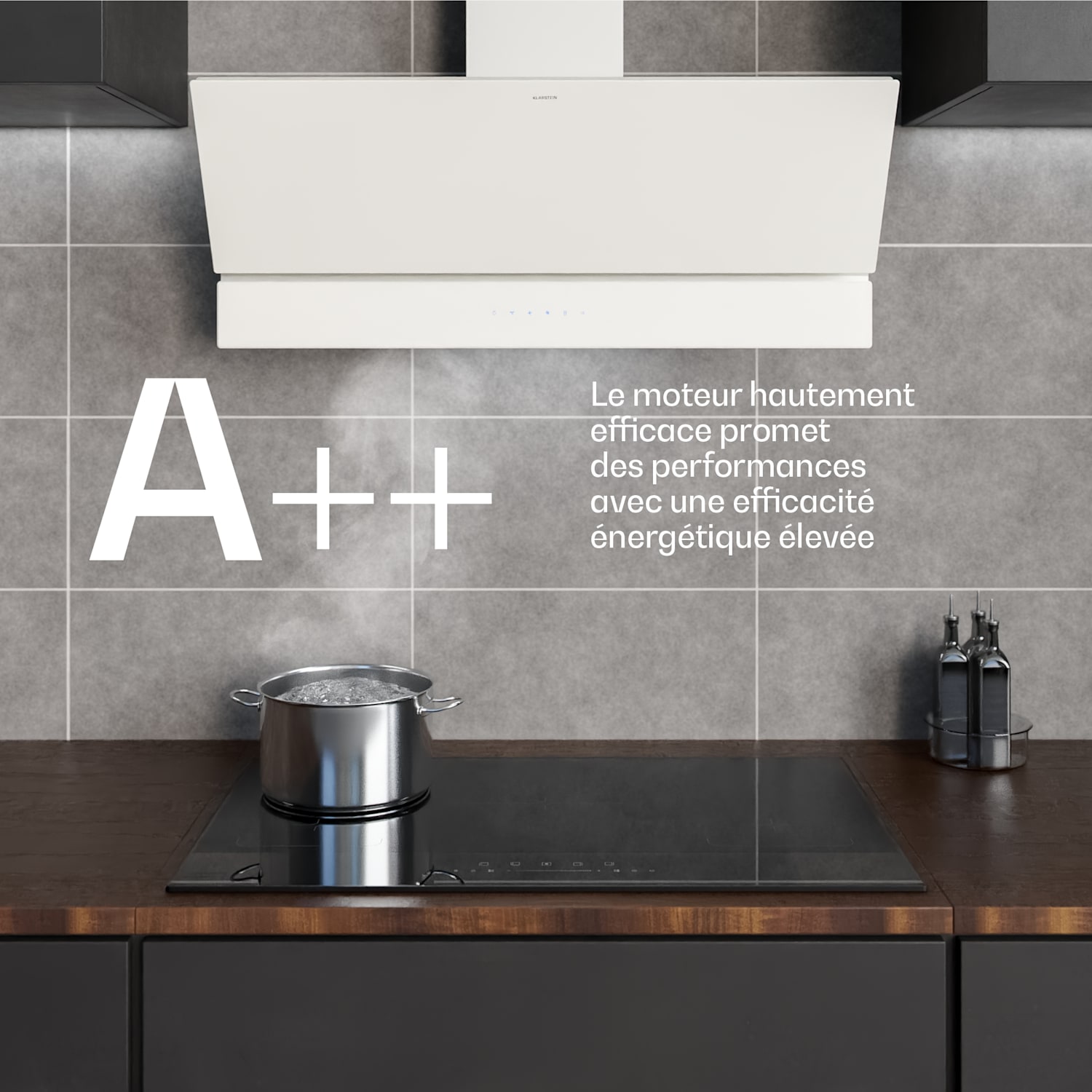 Velaire afzuigkap | elegant, minimalistisch, krachtig | energieklasse A++ | 820 m³/h | 90 cm 90 cm | Wit