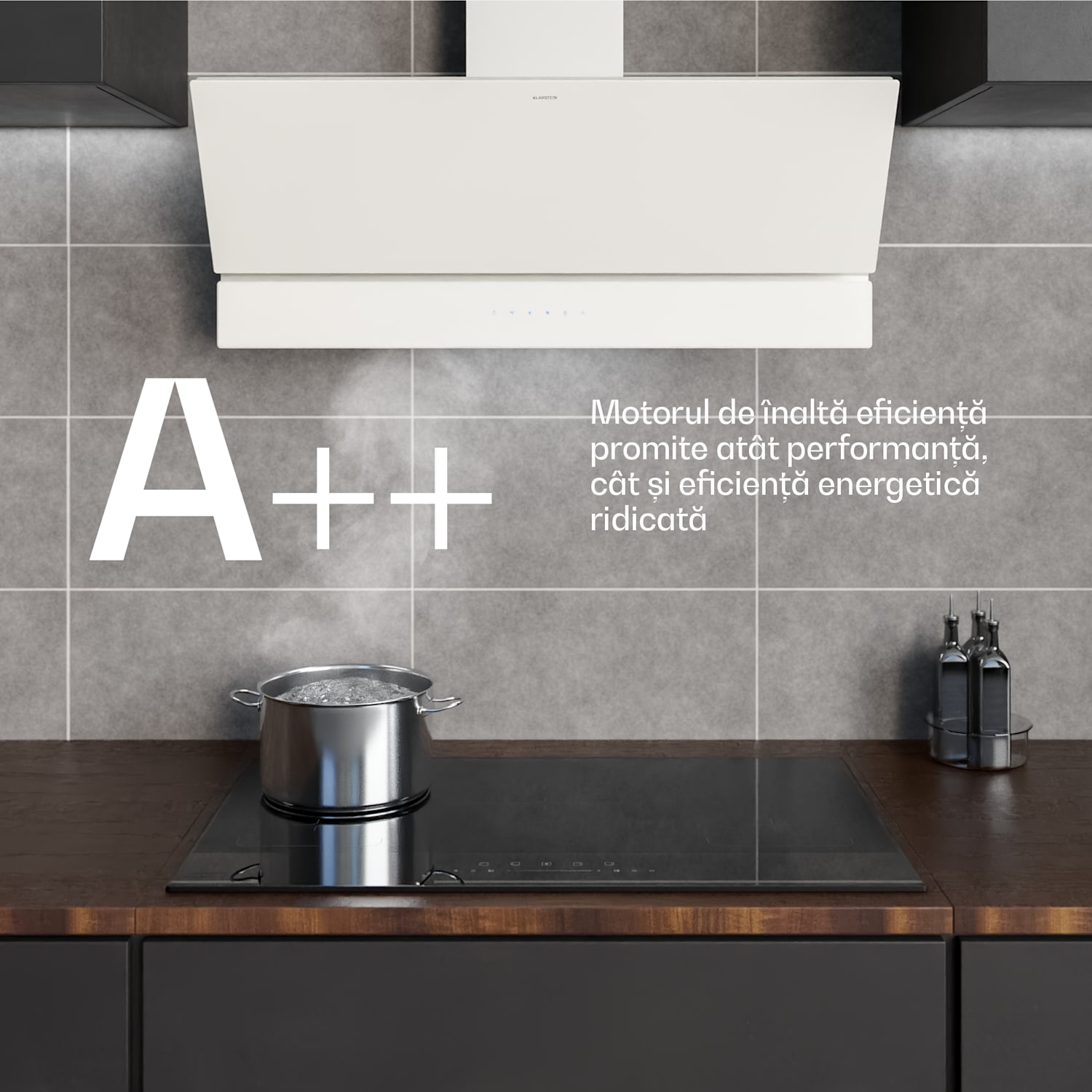 Hotă Velaire, Elegantă, minimalistă, performantă, Clasa energetică A++, 820 m³/h, 90 cm 90 cm | Alb