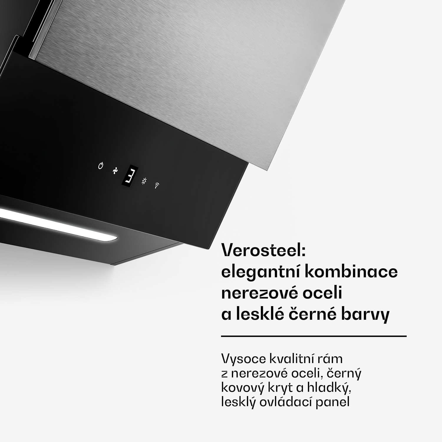 Velaire digestoř, Elegantní, minimalistická, výkonná, Energetická třída A++, 624 m³/h, 45 cm 45 cm