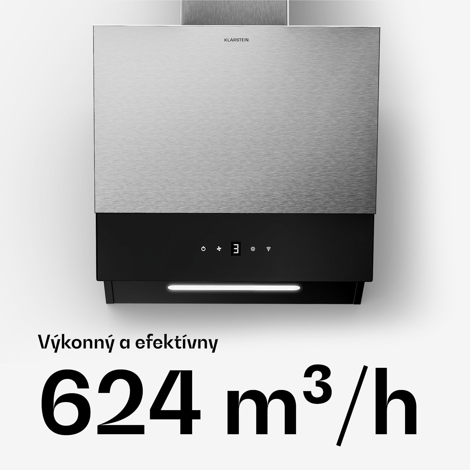 Verosteel digestor, Elegantný, minimalistický, výkonný, Energetická trieda A, 624 m³/h, 45 cm 45 cm