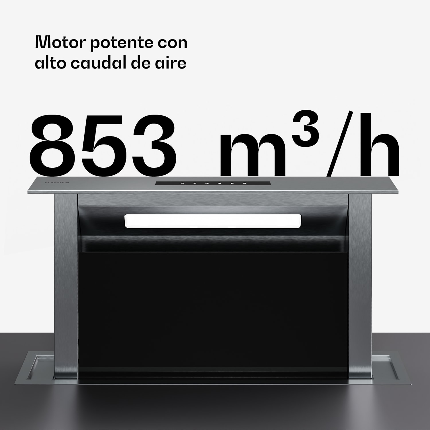 Campana extractora Verosteel empotrable | Minimalista, potente | EEC A++ | 853,3 m³/h | 60 cm 60 cm