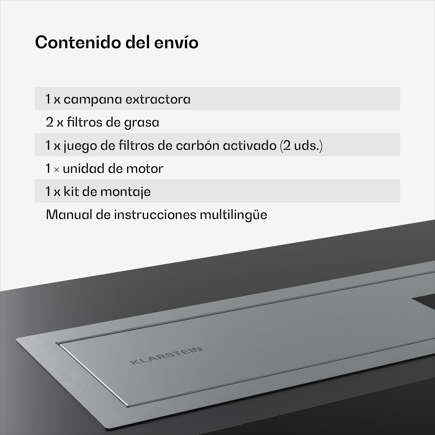 Campana extractora Verosteel empotrable | Minimalista, potente | EEC A++ | 853,3 m³/h | 60 cm 60 cm