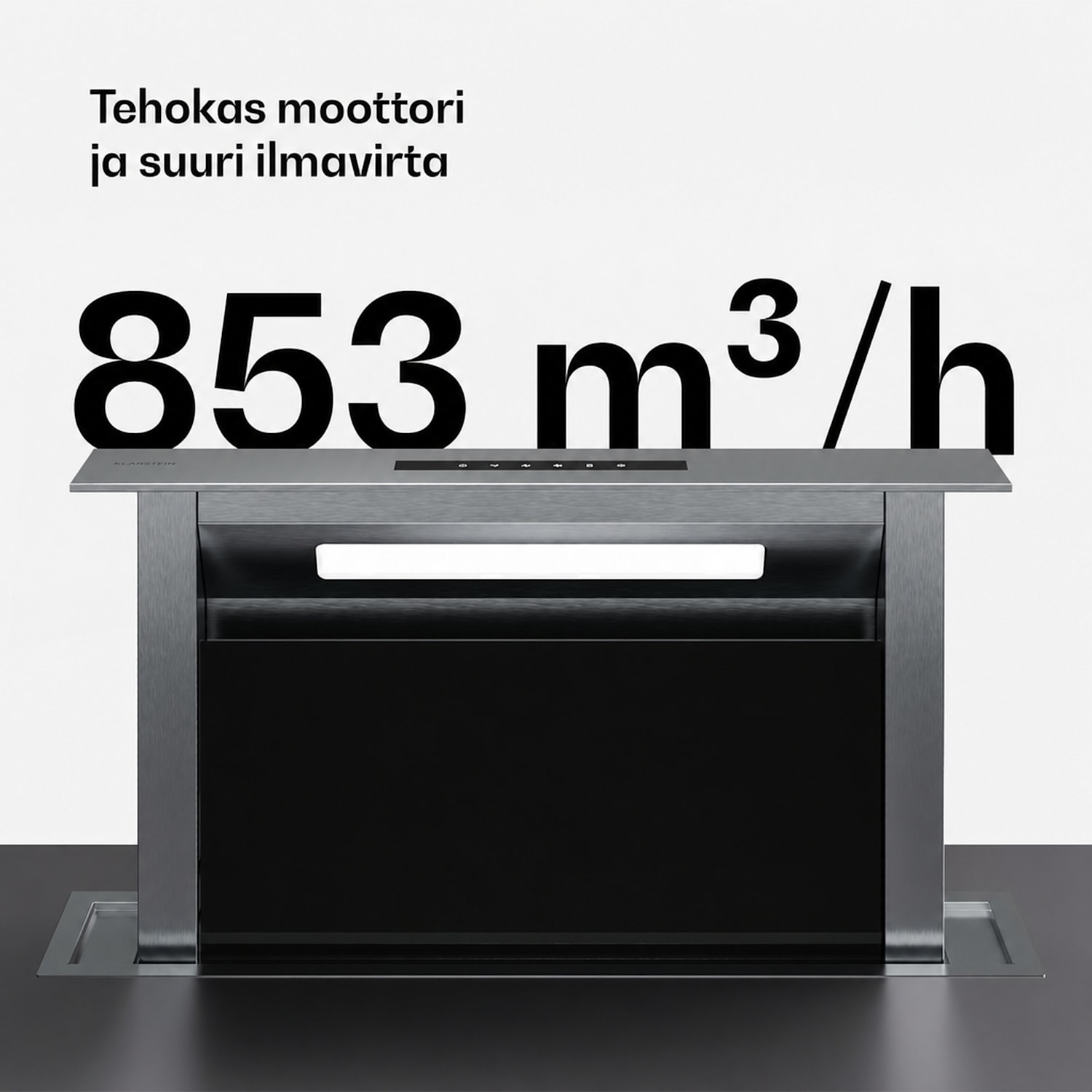 Verosteel upotettava liesituuletin | Minimalistinen, tehokas | EEC A++ | 853 m³/h | 60 cm 60 cm