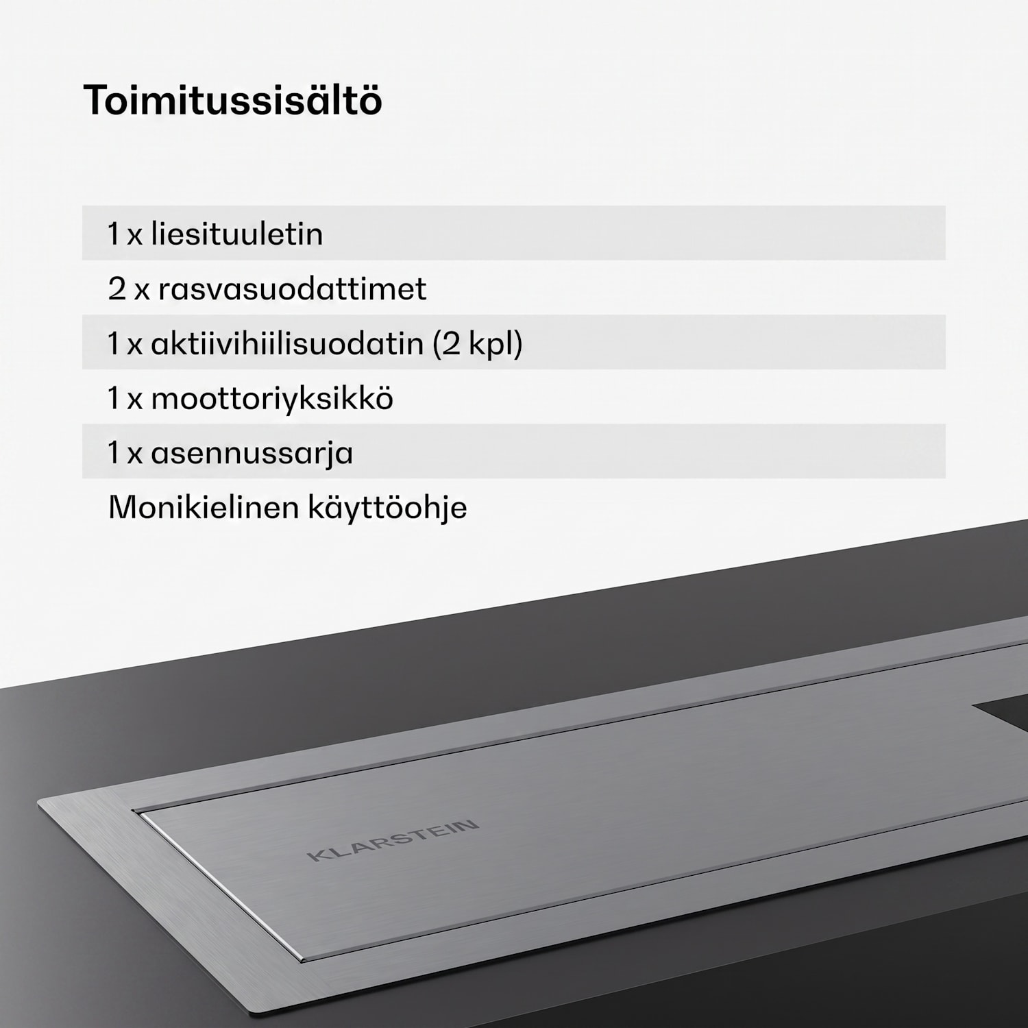 Verosteel upotettava liesituuletin | Minimalistinen, tehokas | EEC A++ | 853 m³/h | 60 cm 60 cm