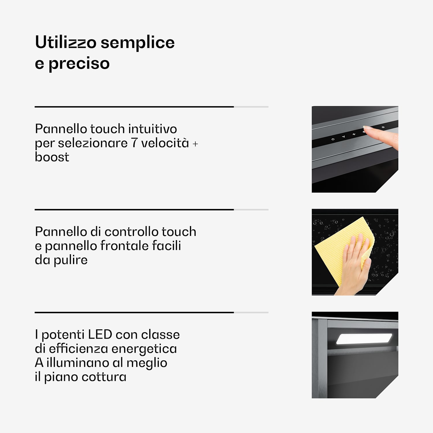 Verosteel - Cappa aspirante da incasso | Minimalista, potente | Classe energetica A++ | 853,3 m³/ora | 60 cm 60 cm