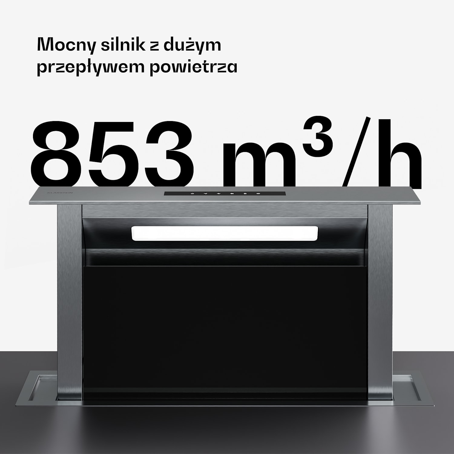 Verosteel Okap blatowy | Minimalistyczny, wydajny | Klasa energetyczna A++ | 853,3  m³/h | 60 cm 60 cm